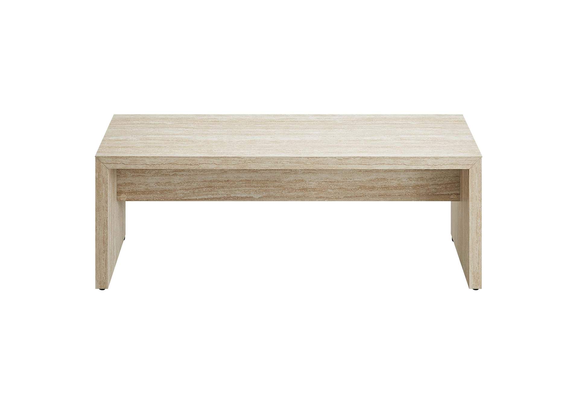 Mirella 53.5” Faux Travertine Bench image 4