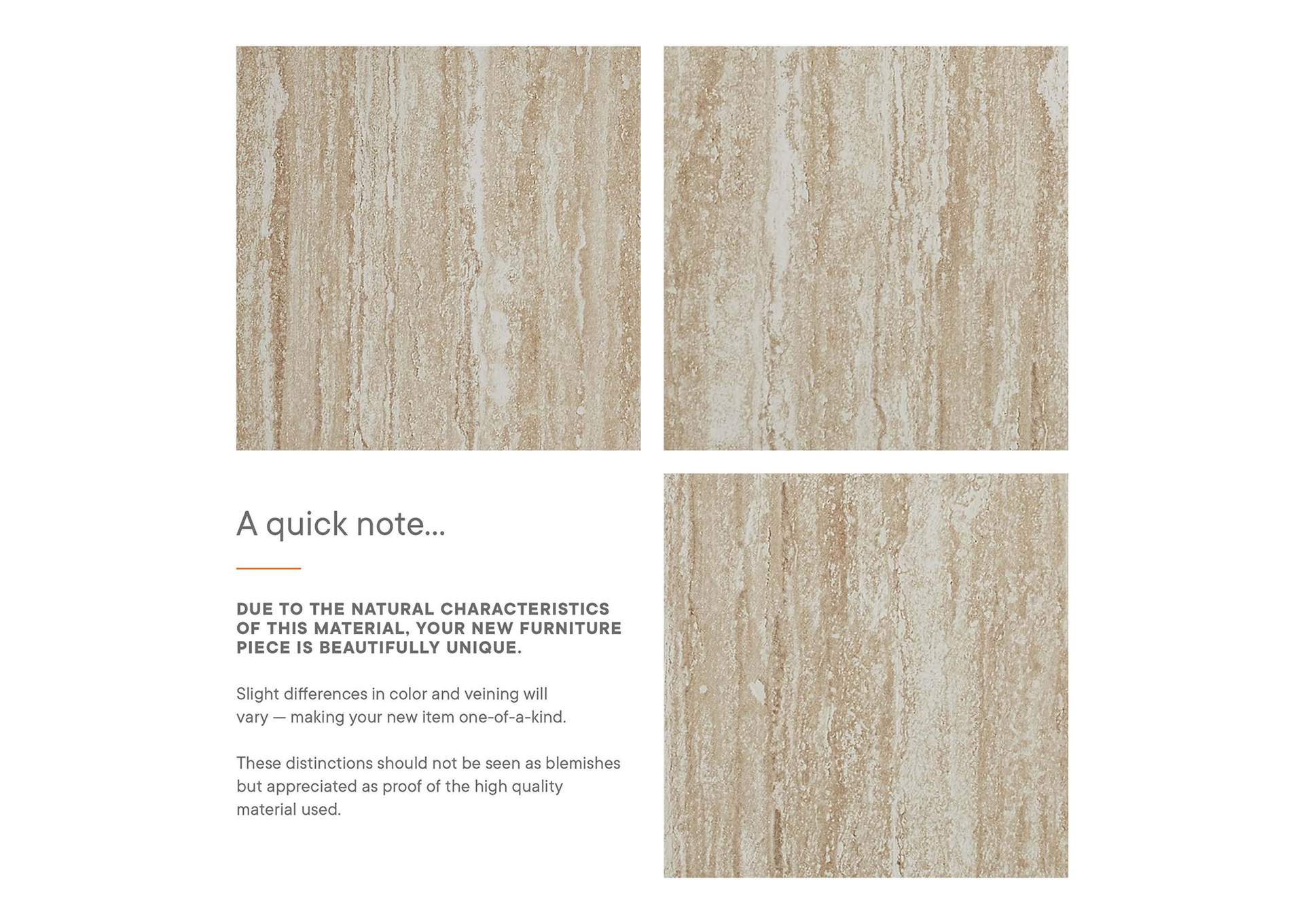 Mirella 53.5” Faux Travertine Bench image 8