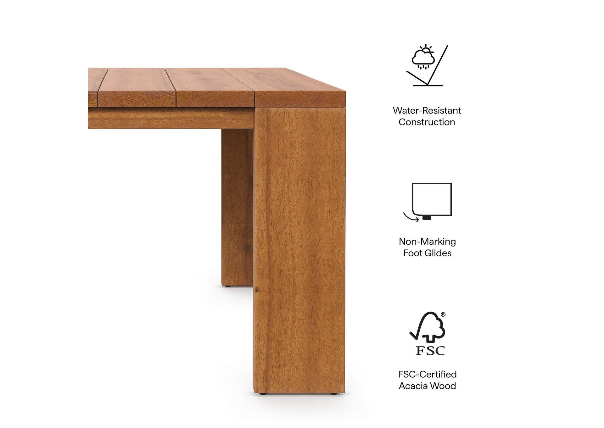 Tahoe Outdoor Patio Acacia Wood Side Table By Modway image 4