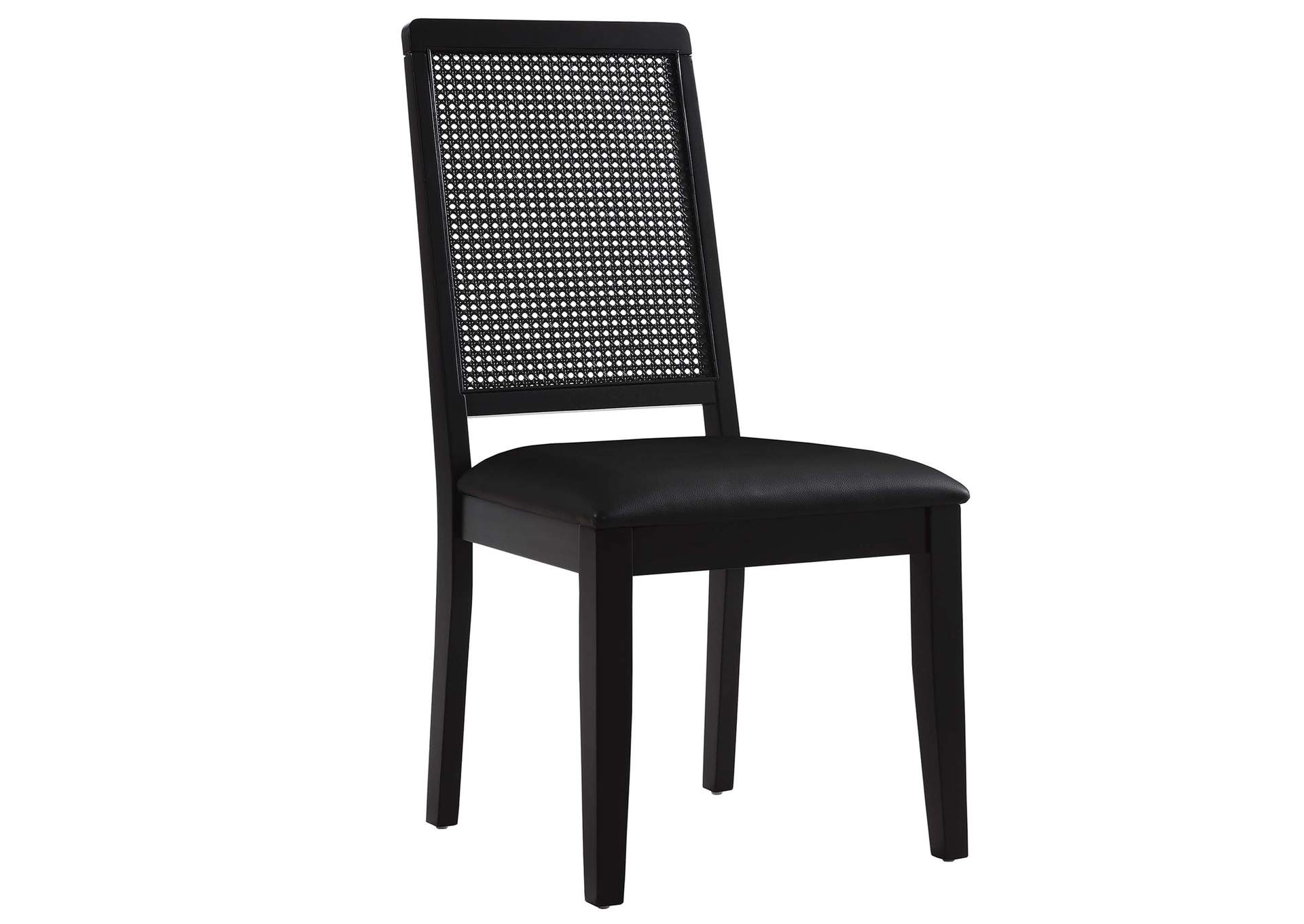 Arlo Vegan Leather Upholstered Faux Rattan And Wood Dining Side Chairs - Set Of 2