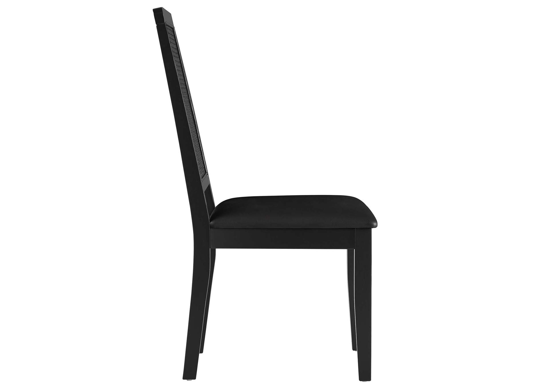 Arlo Vegan Leather Upholstered Faux Rattan And Wood Dining Side Chairs - Set Of 2