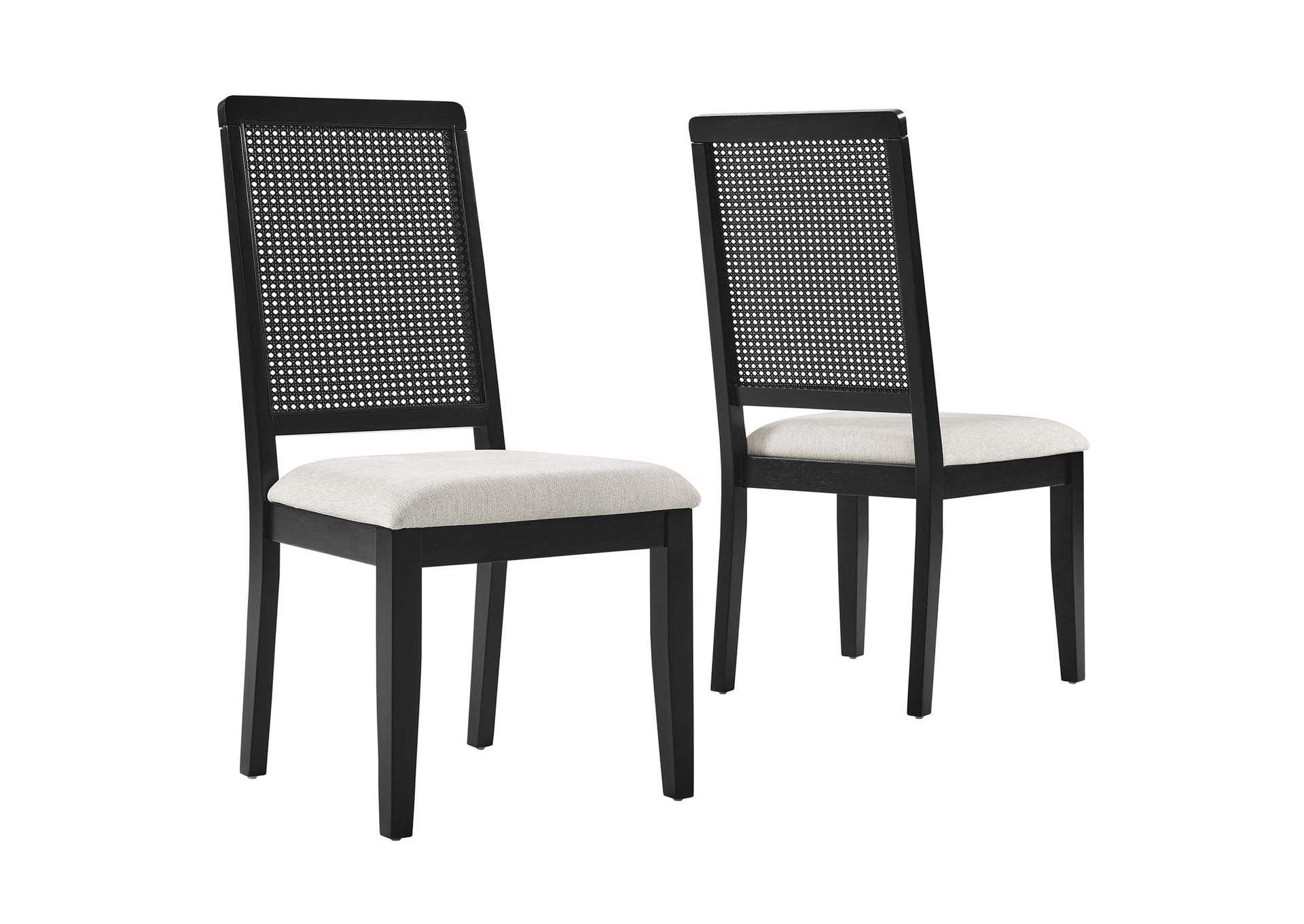Arlo Faux Rattan And Wood Dining Side Chairs Set Of 2 By Modway