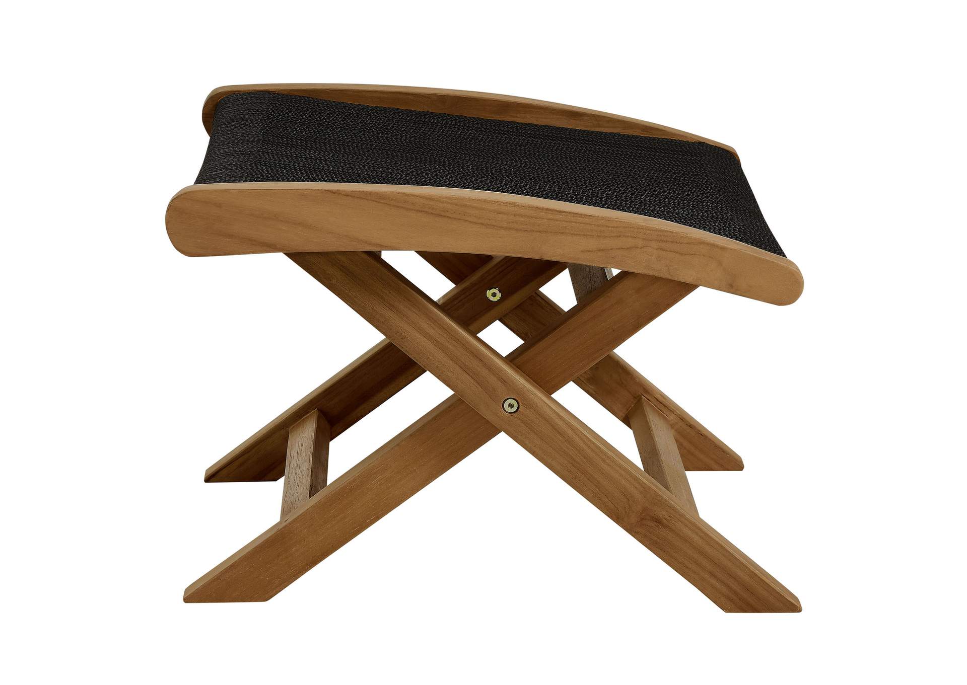 Vienna Outdoor Patio Teak And Rope Folding Ottoman By Modway image 5