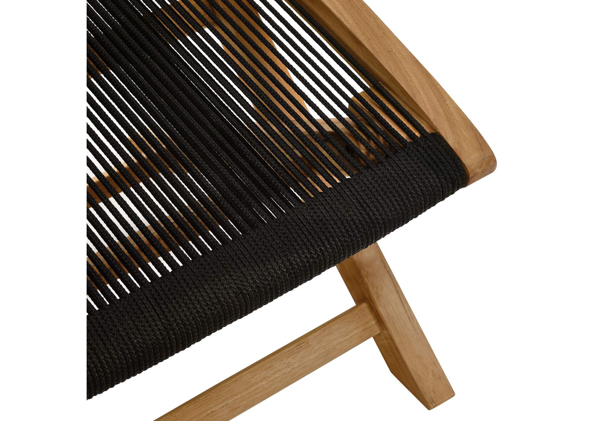 Vienna Outdoor Patio Teak And Rope Folding Ottoman By Modway image 8