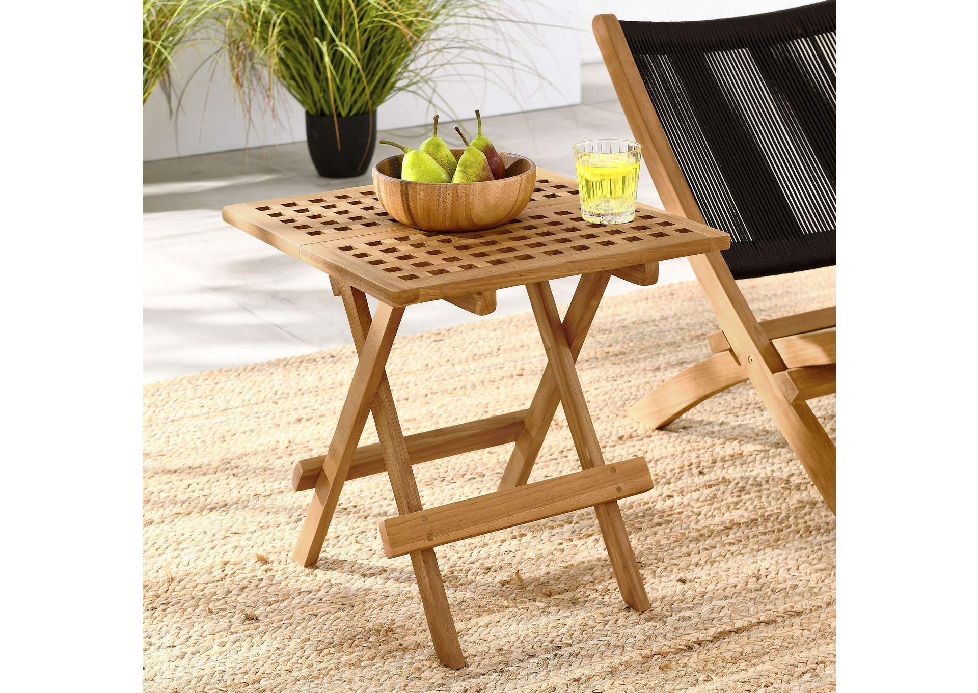 Vienna Outdoor Patio Teak Wood Side Table By Modway image 10