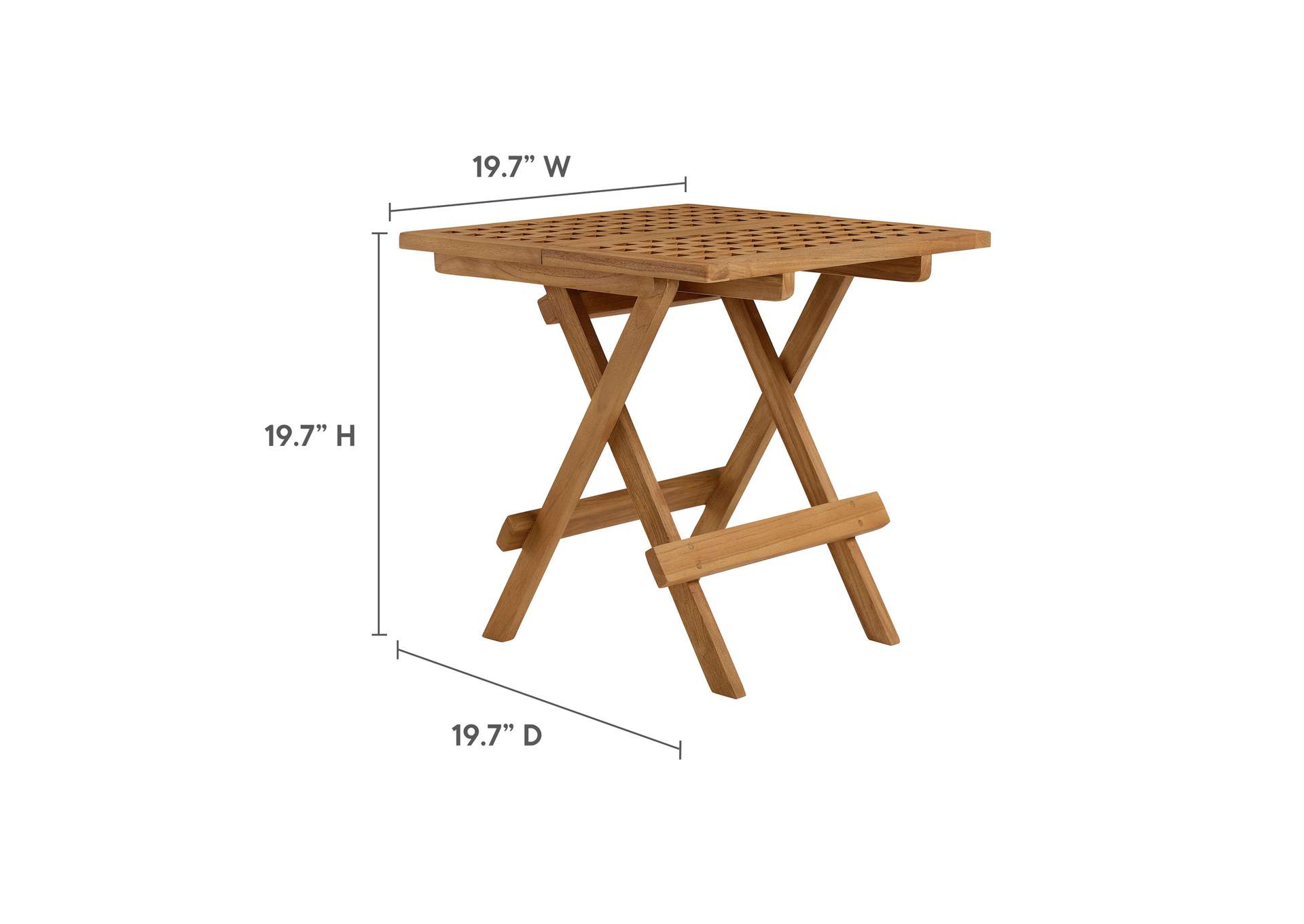 Vienna Outdoor Patio Teak Wood Side Table By Modway image 4