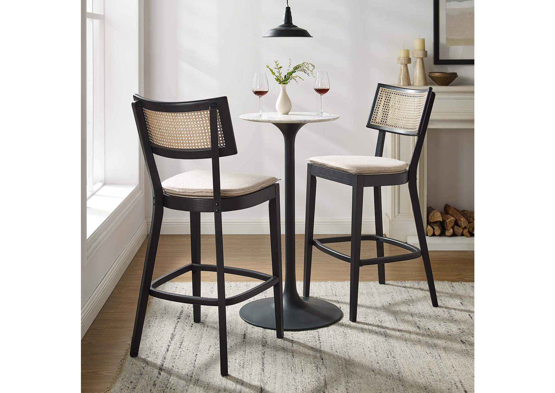 Caledonia Wood Bar Stools - Set Of 2