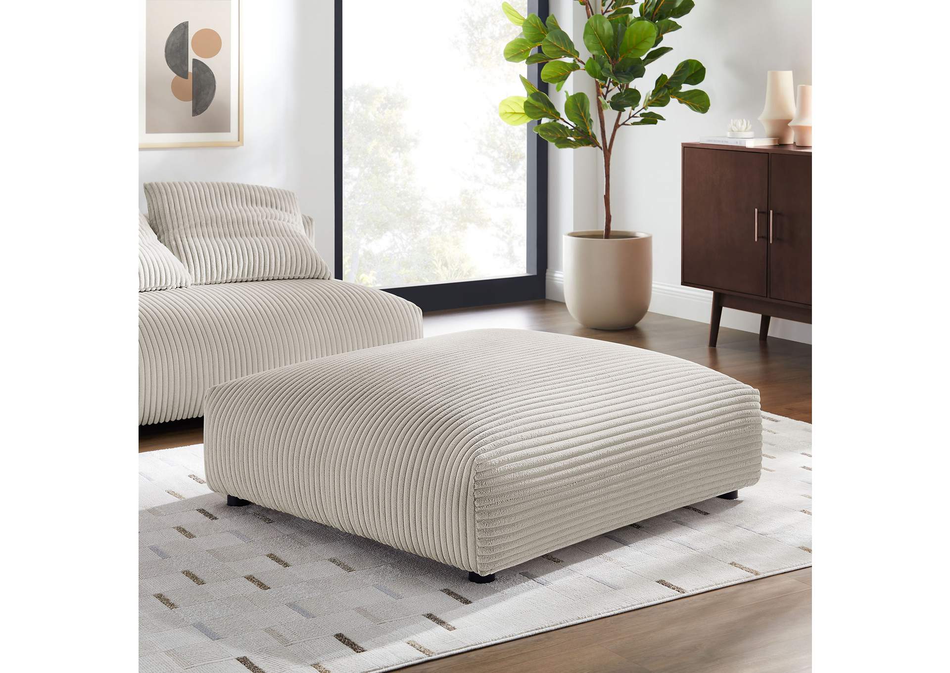 Solace Modular Corduroy Upholstered Ottoman By Modway image 7