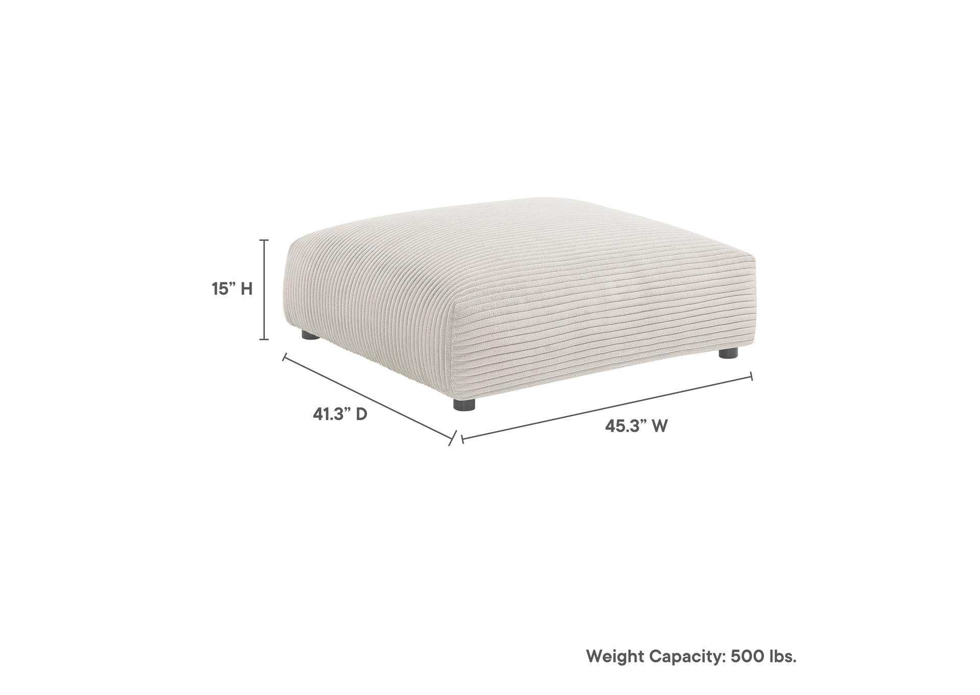 Solace Modular Corduroy Upholstered Ottoman By Modway image 3