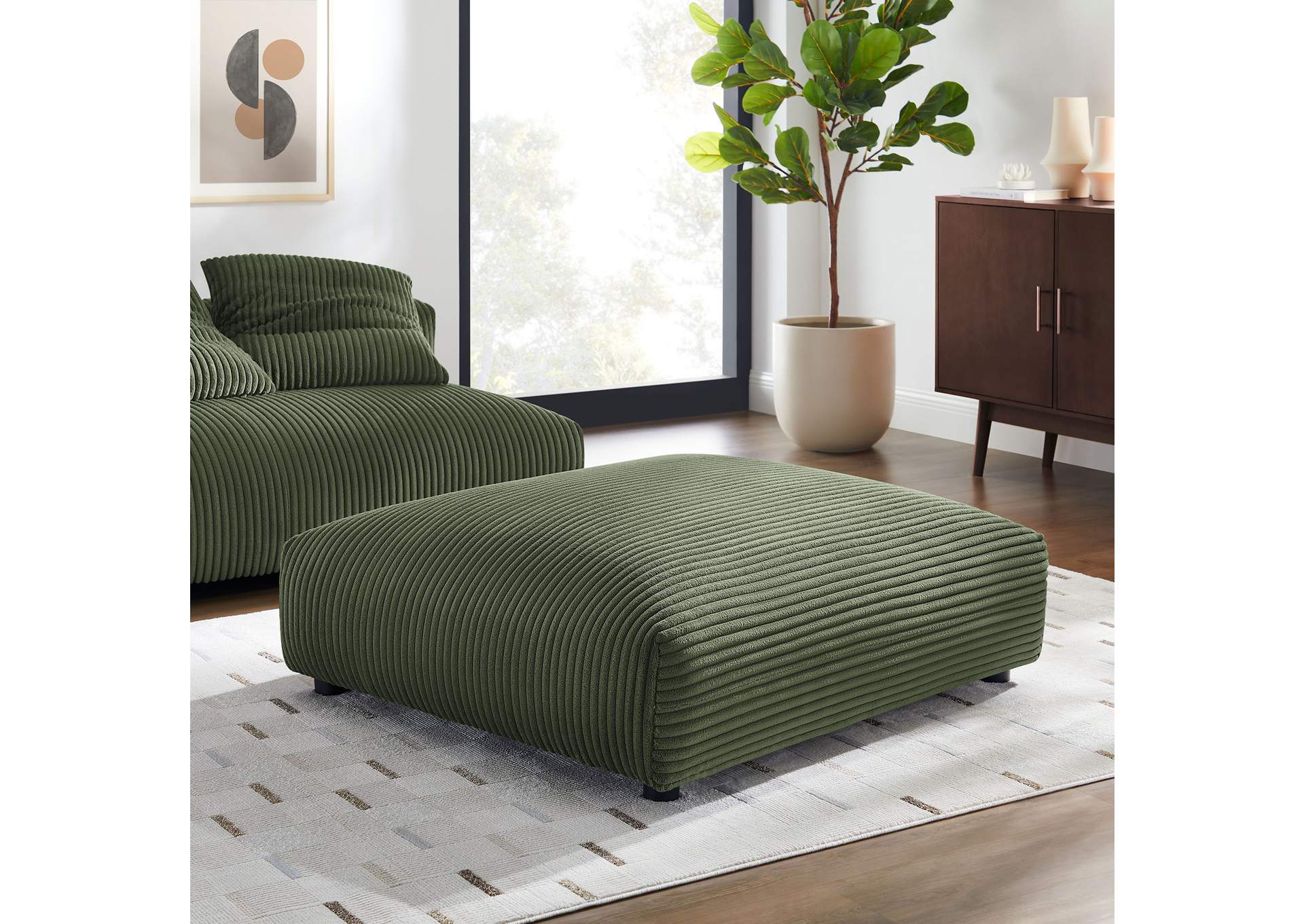 Solace Modular Corduroy Upholstered Ottoman By Modway image 7