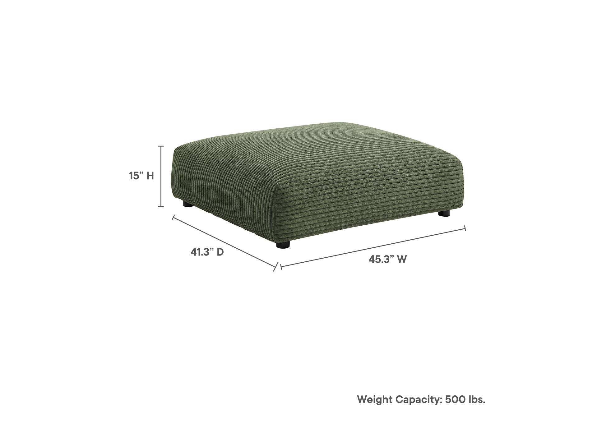 Solace Modular Corduroy Upholstered Ottoman By Modway image 3