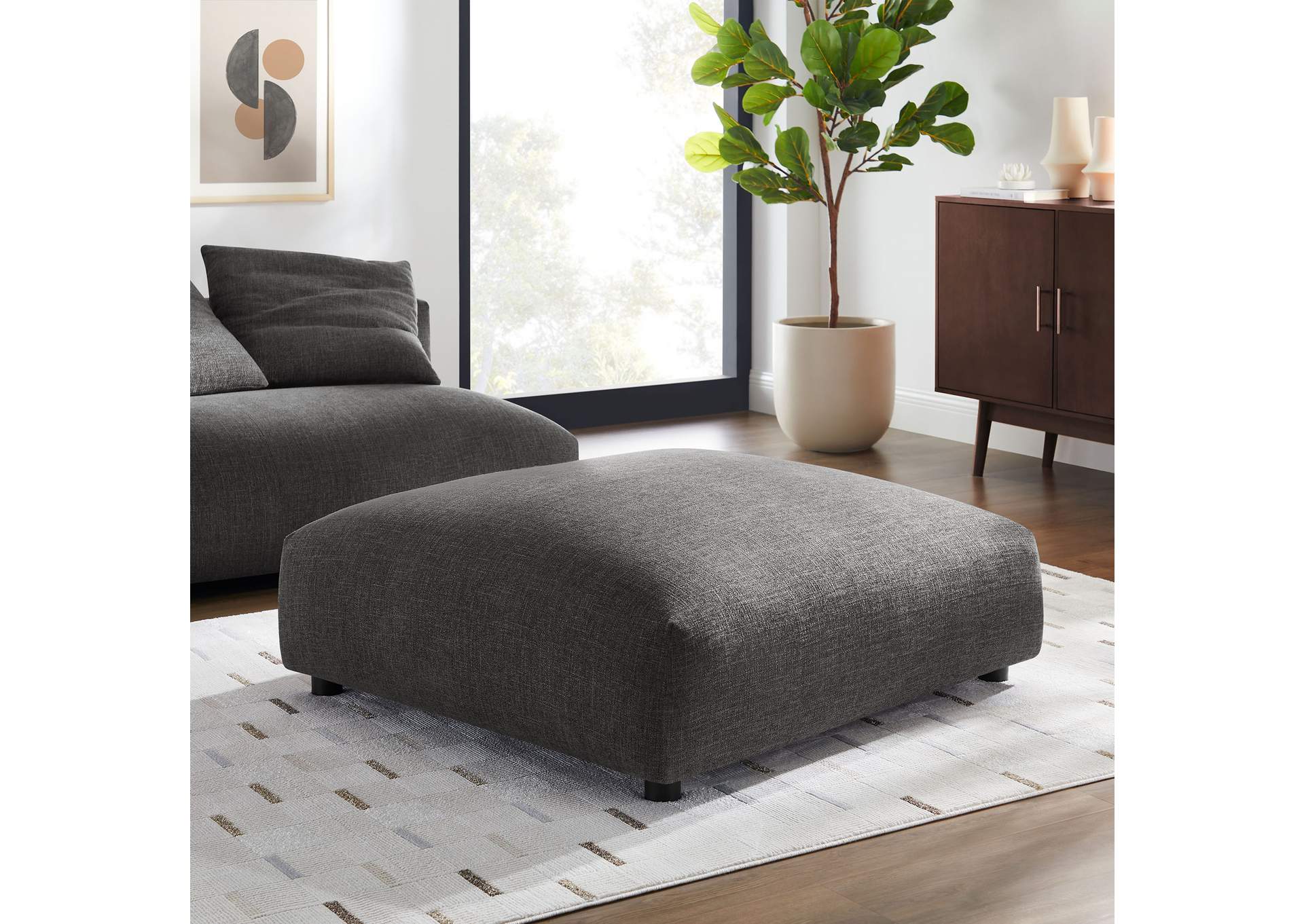 Solace Modular Upholstered Fabric Ottoman By Modway image 7