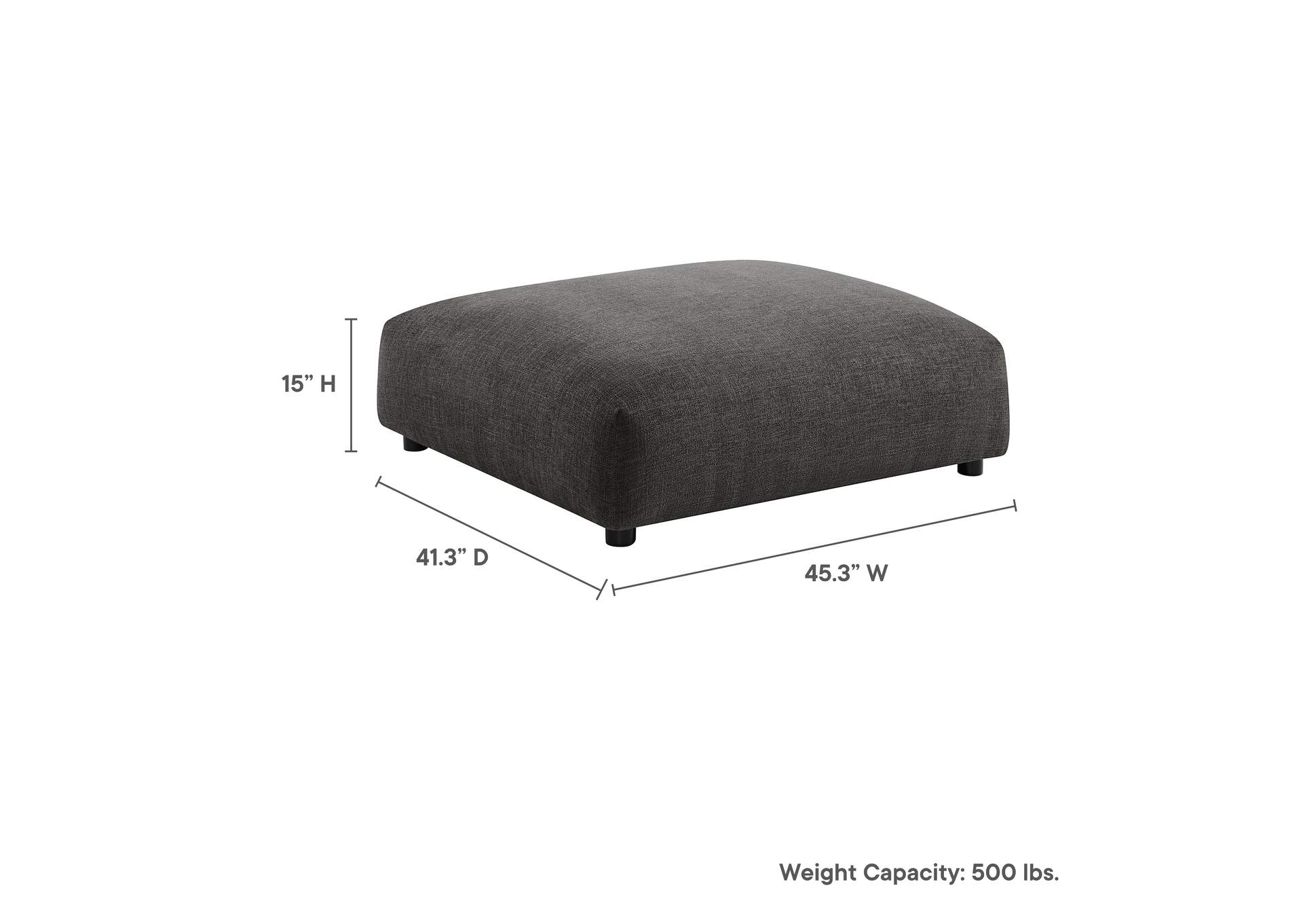 Solace Modular Upholstered Fabric Ottoman By Modway image 4