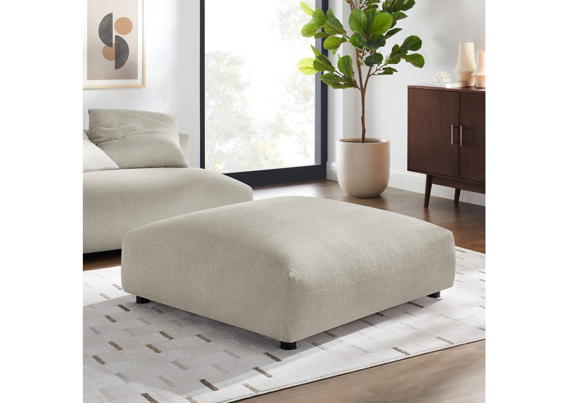 Solace Modular Upholstered Fabric Ottoman By Modway image 7