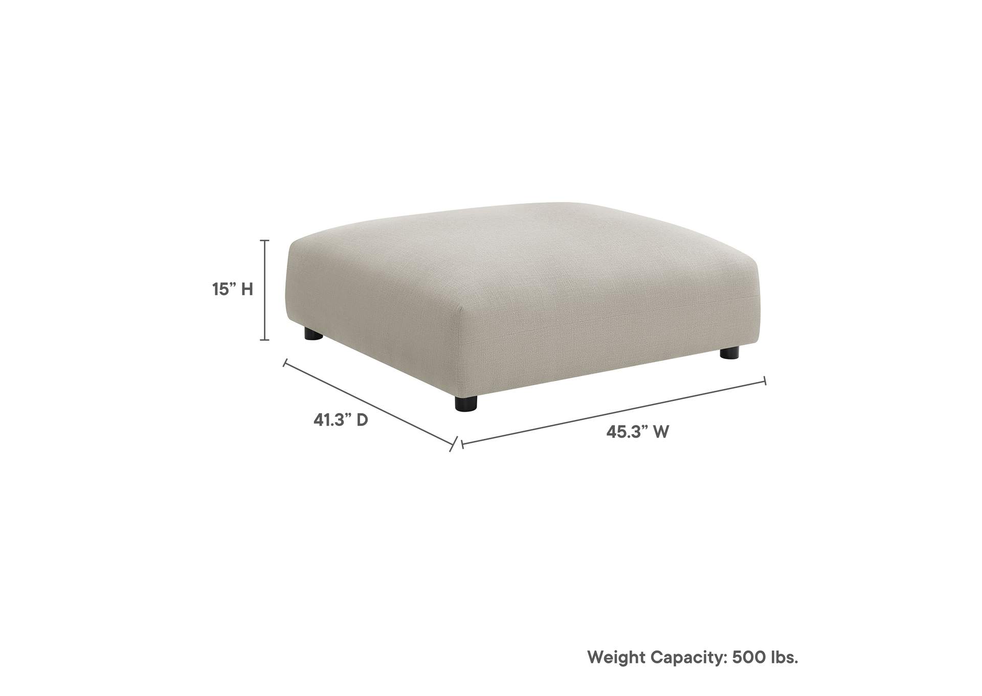 Solace Modular Upholstered Fabric Ottoman By Modway image 3
