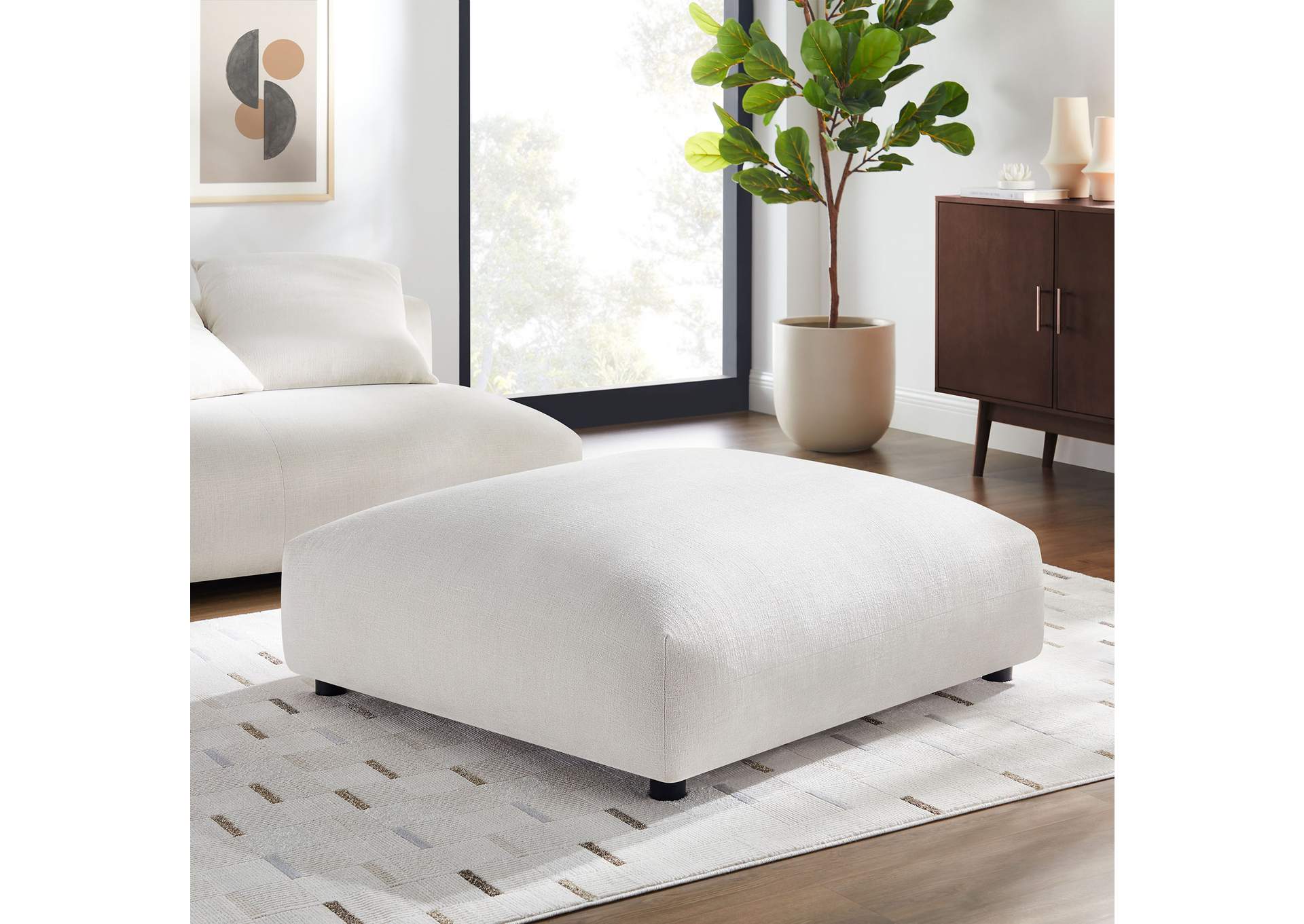 Solace Modular Upholstered Fabric Ottoman By Modway image 7