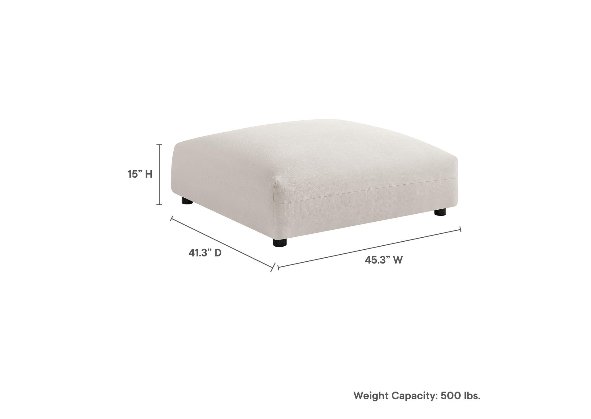 Solace Modular Upholstered Fabric Ottoman By Modway image 3