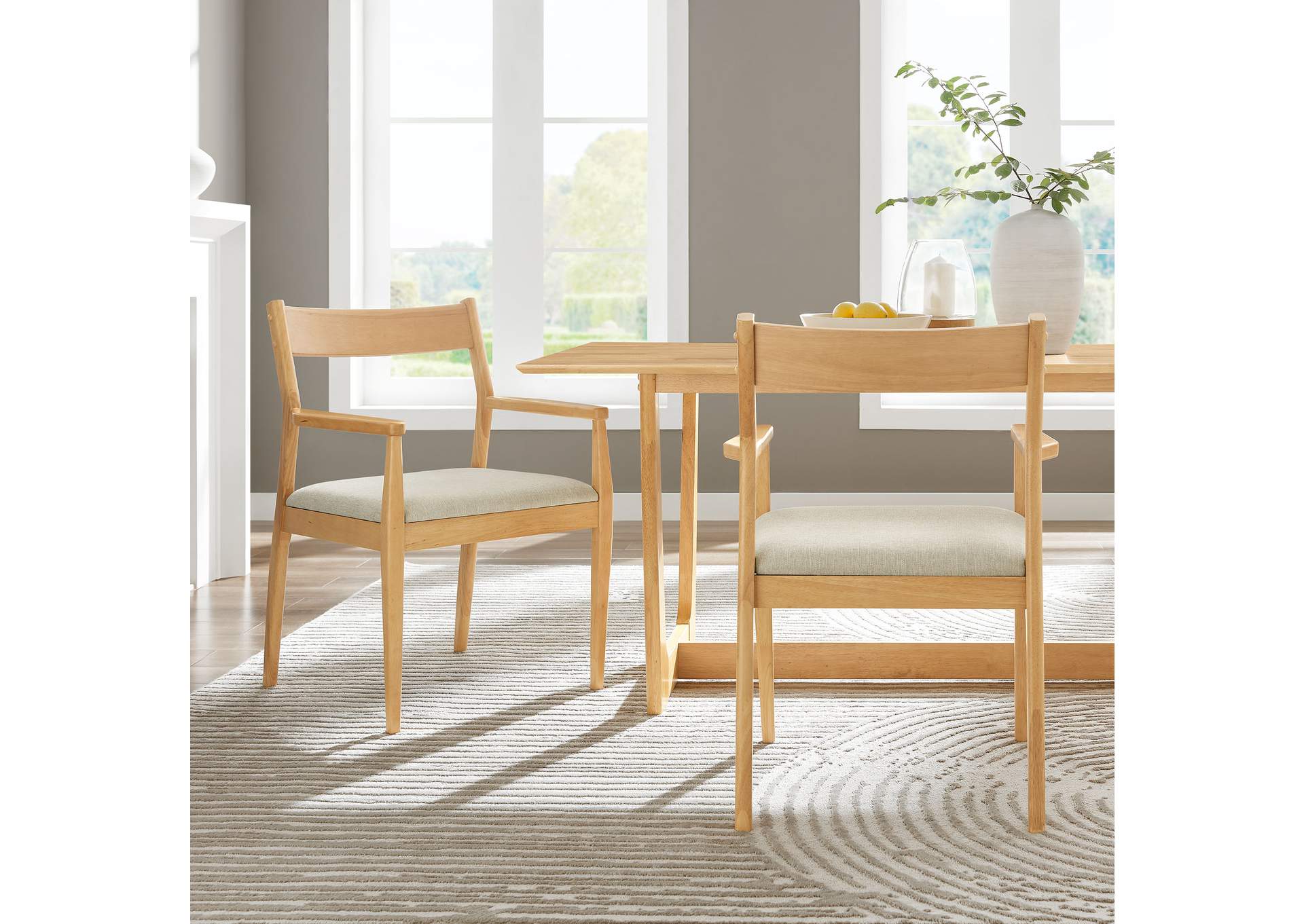 Solara Fabric Wood Dining Armchairs Set Of 2 By Modway image 10