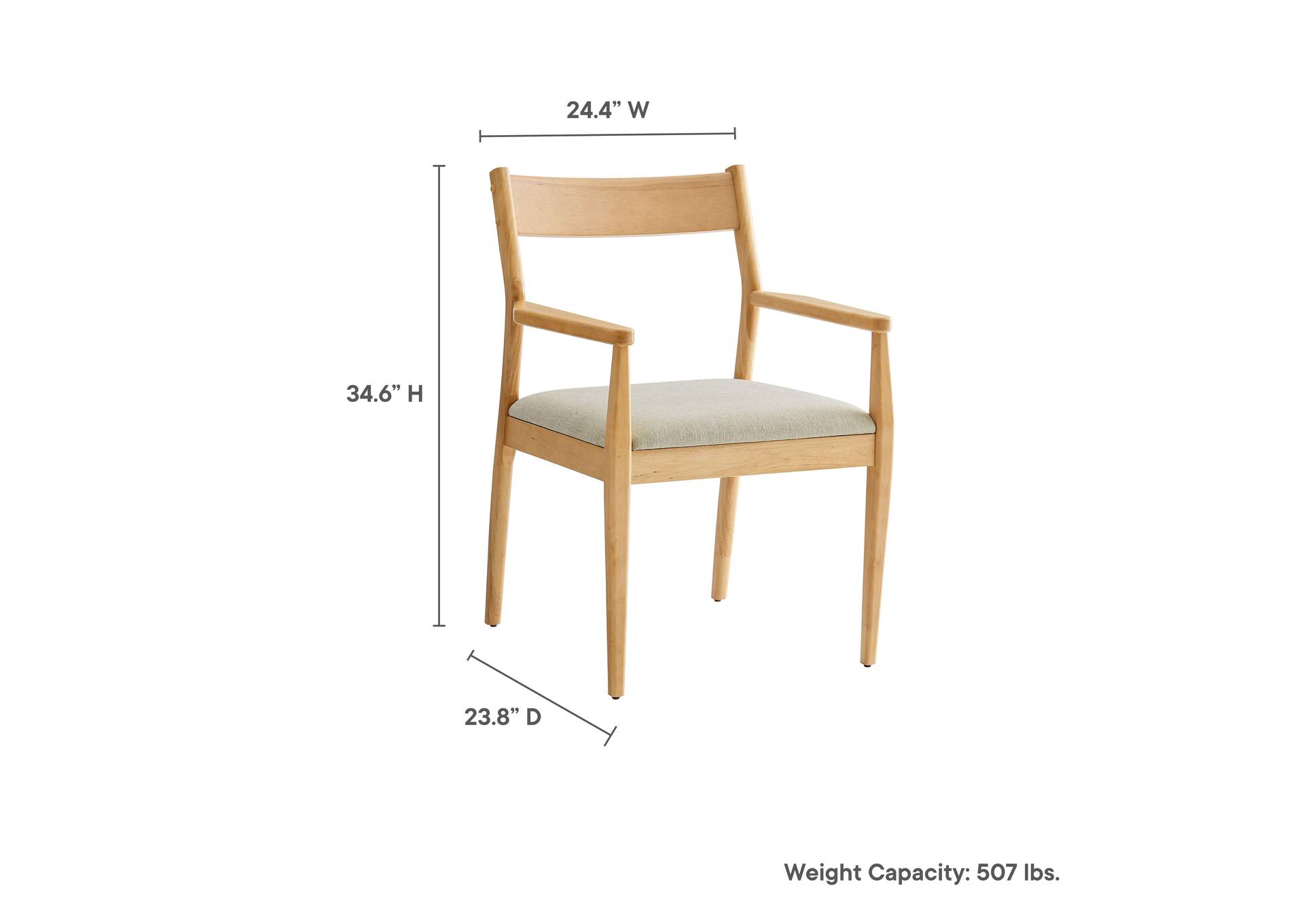 Solara Fabric Wood Dining Armchairs Set Of 2 By Modway image 4
