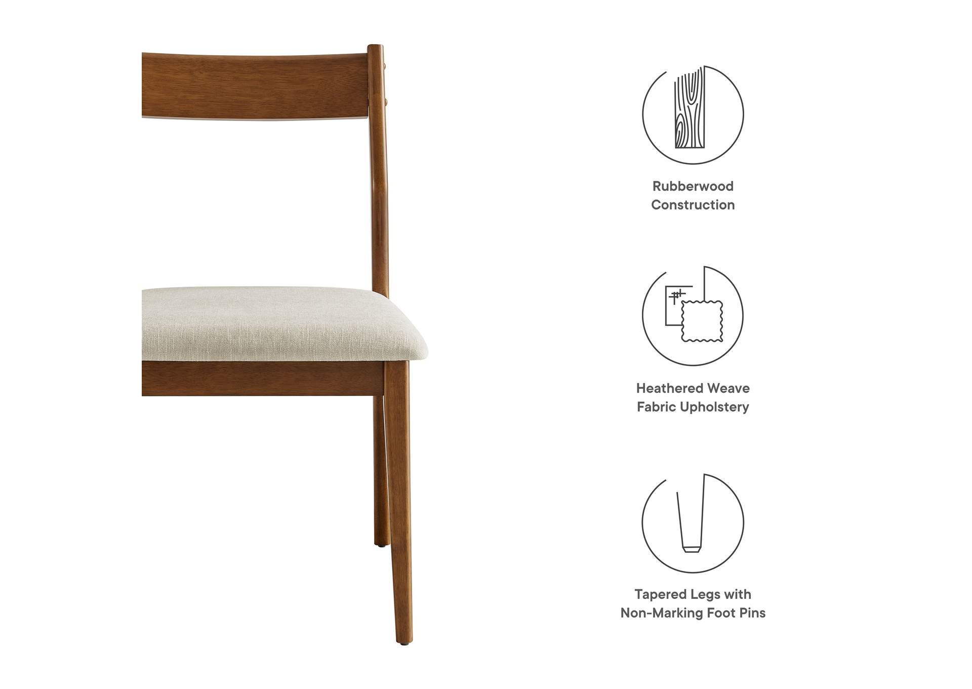 Solara Fabric Wood Dining Side Chairs Set Of 2 By Modway image 3