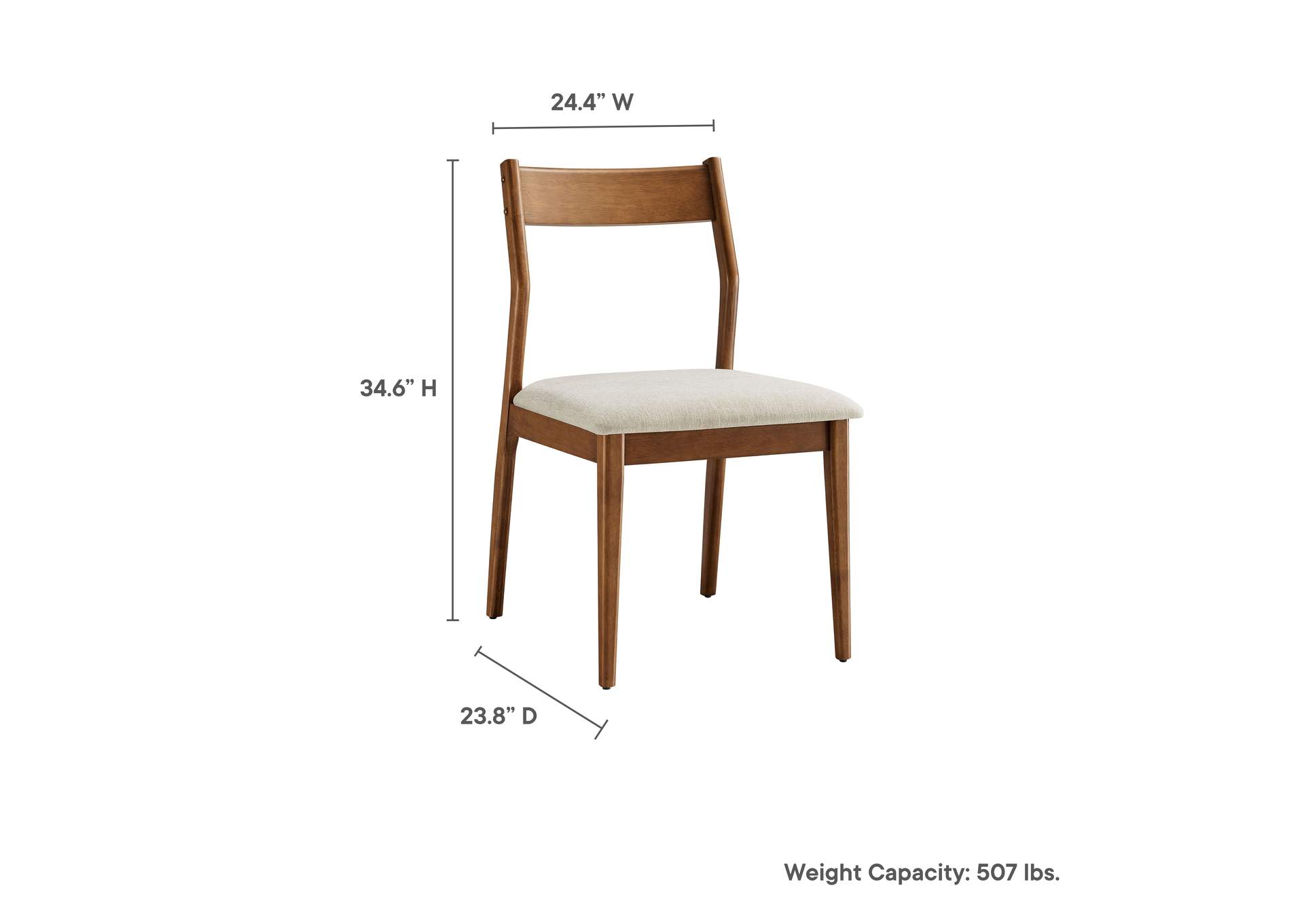 Solara Fabric Wood Dining Side Chairs Set Of 2 By Modway image 4