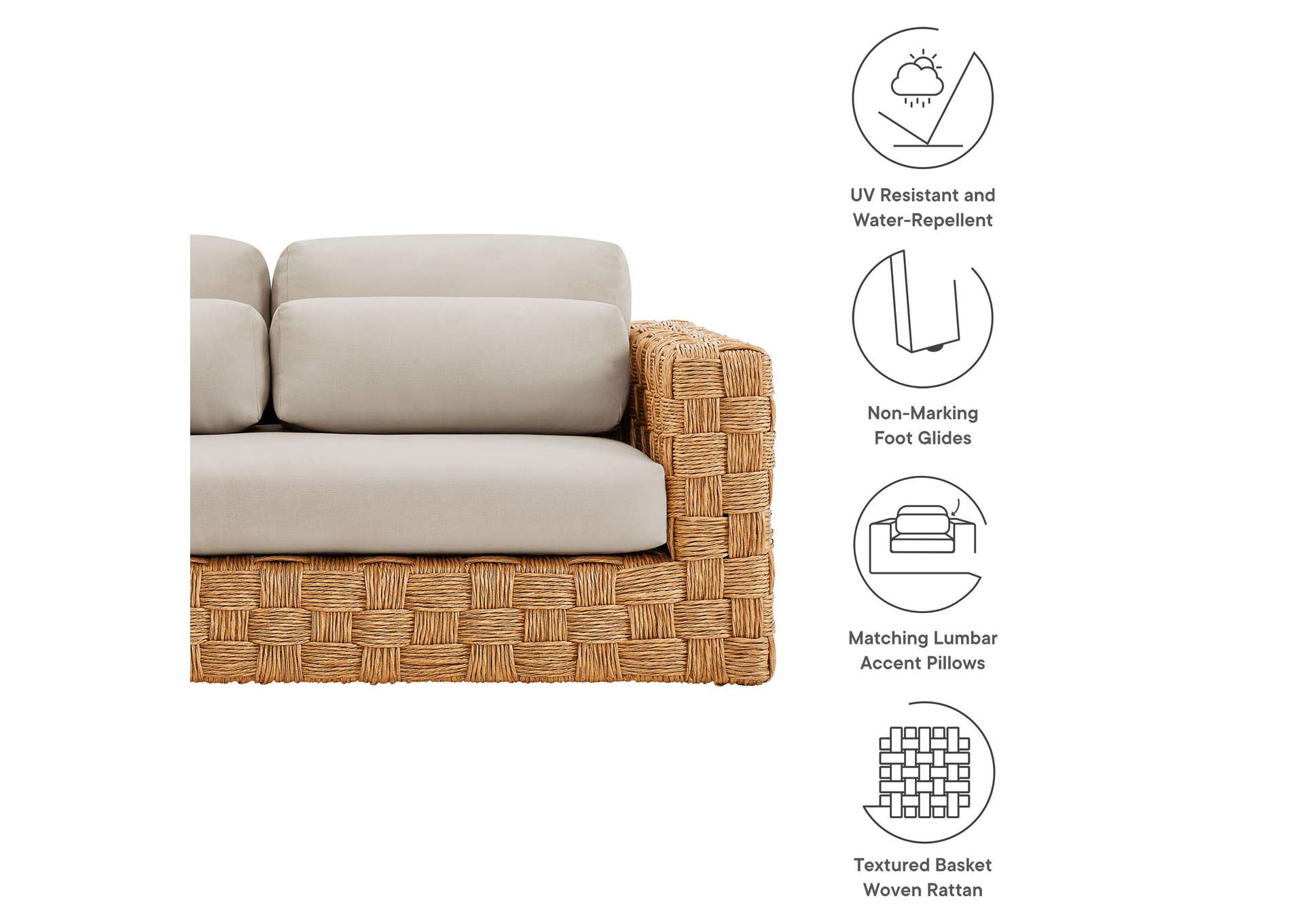 Thames Outdoor Patio Wicker Outdoor Patio Rattan Loveseat By Modway image 4
