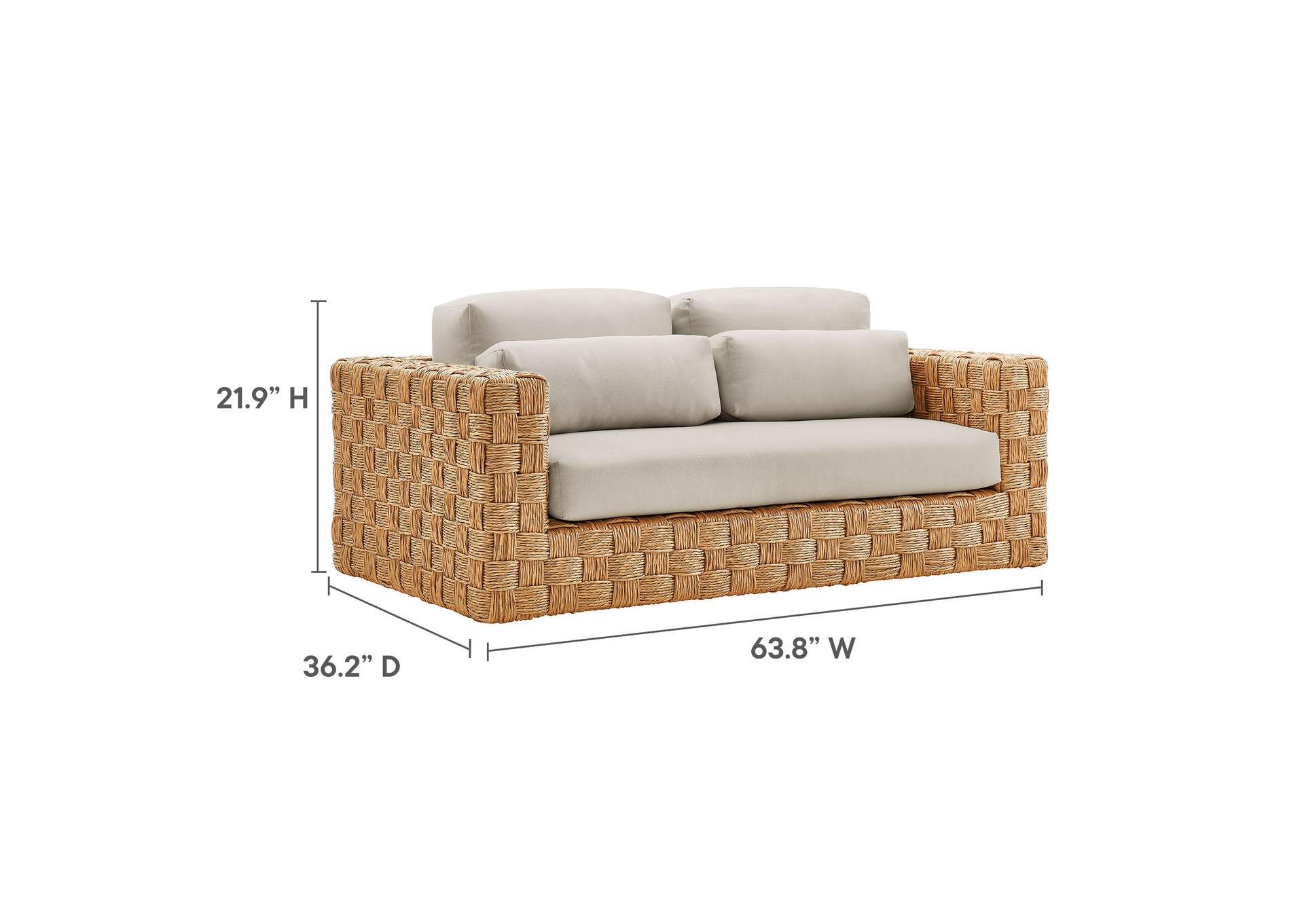 Thames Outdoor Patio Wicker Outdoor Patio Rattan Loveseat By Modway image 3