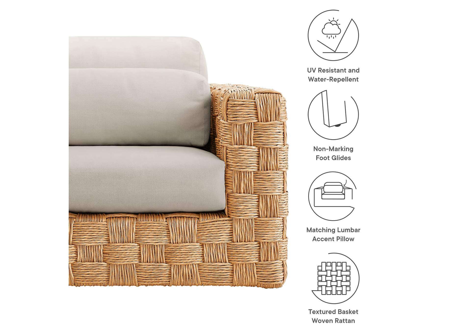 Thames Outdoor Patio Wicker Outdoor Patio Rattan Armchair By Modway image 4