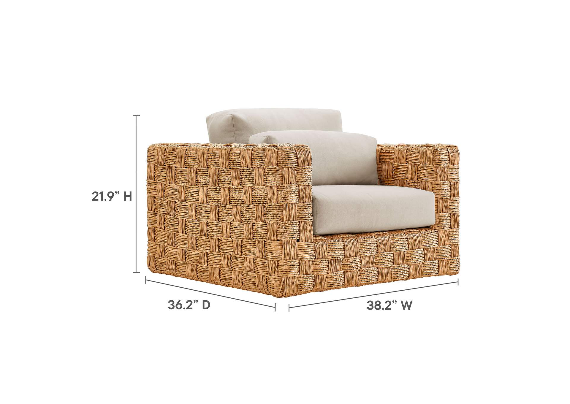 Thames Outdoor Patio Wicker Outdoor Patio Rattan Armchair By Modway image 3