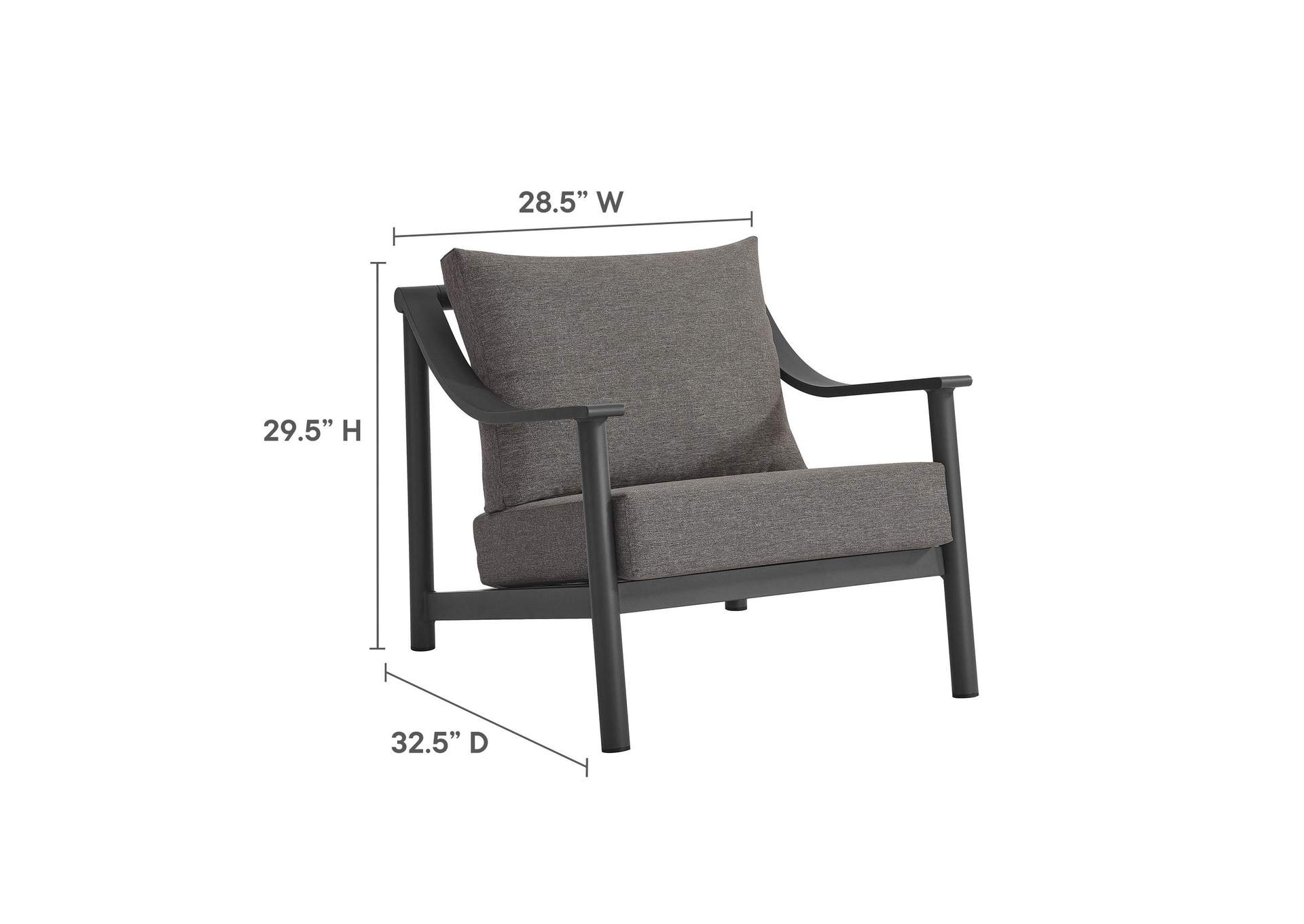 Terrace Outdoor Patio Aluminum Accent Armchair By Modway image 3