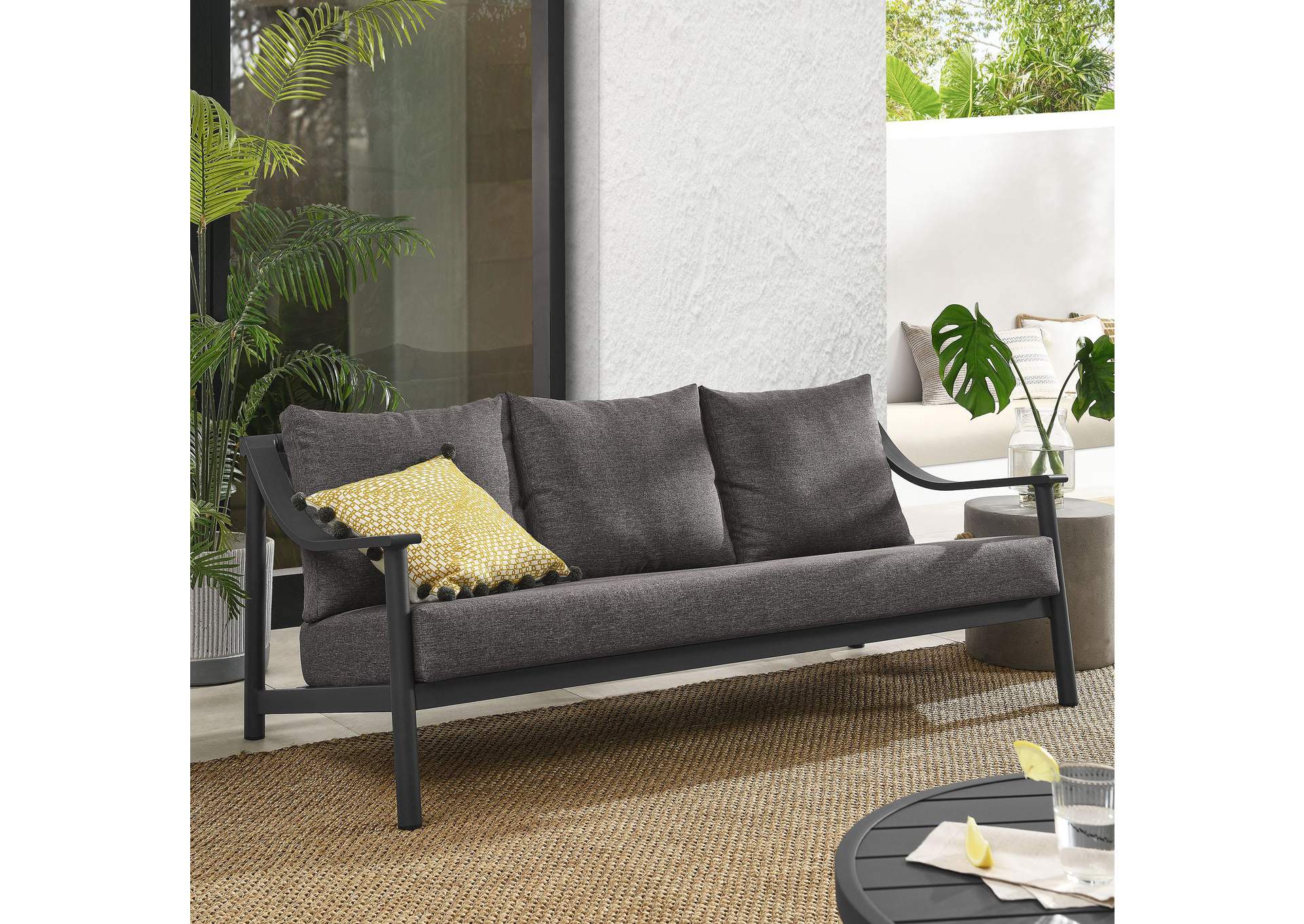 Terrace Outdoor Patio Aluminum Sofa By Modway image 9