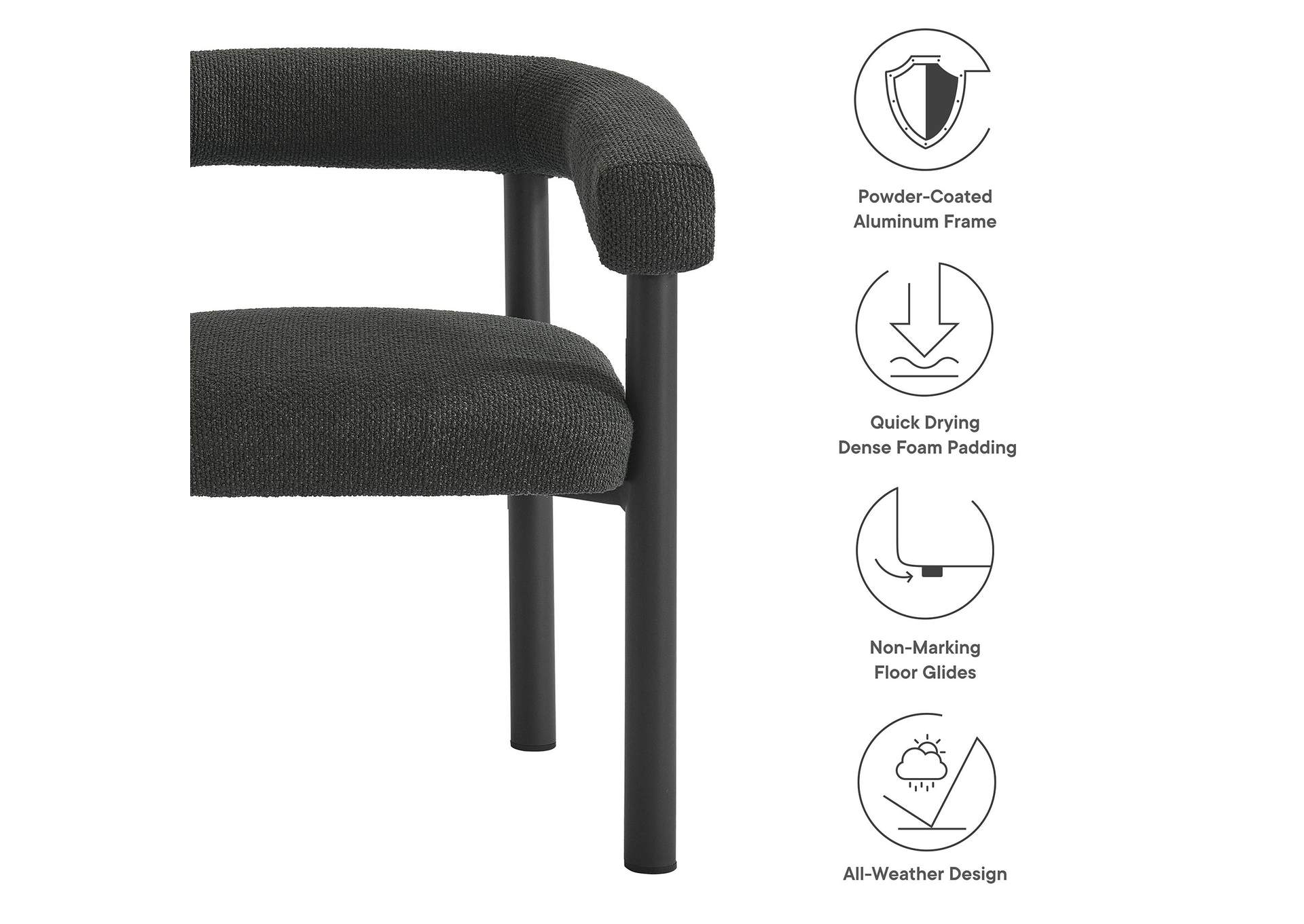 Nautica Outdoor Patio Aluminum Dining Armchairs Set Of 2 By Modway image 3