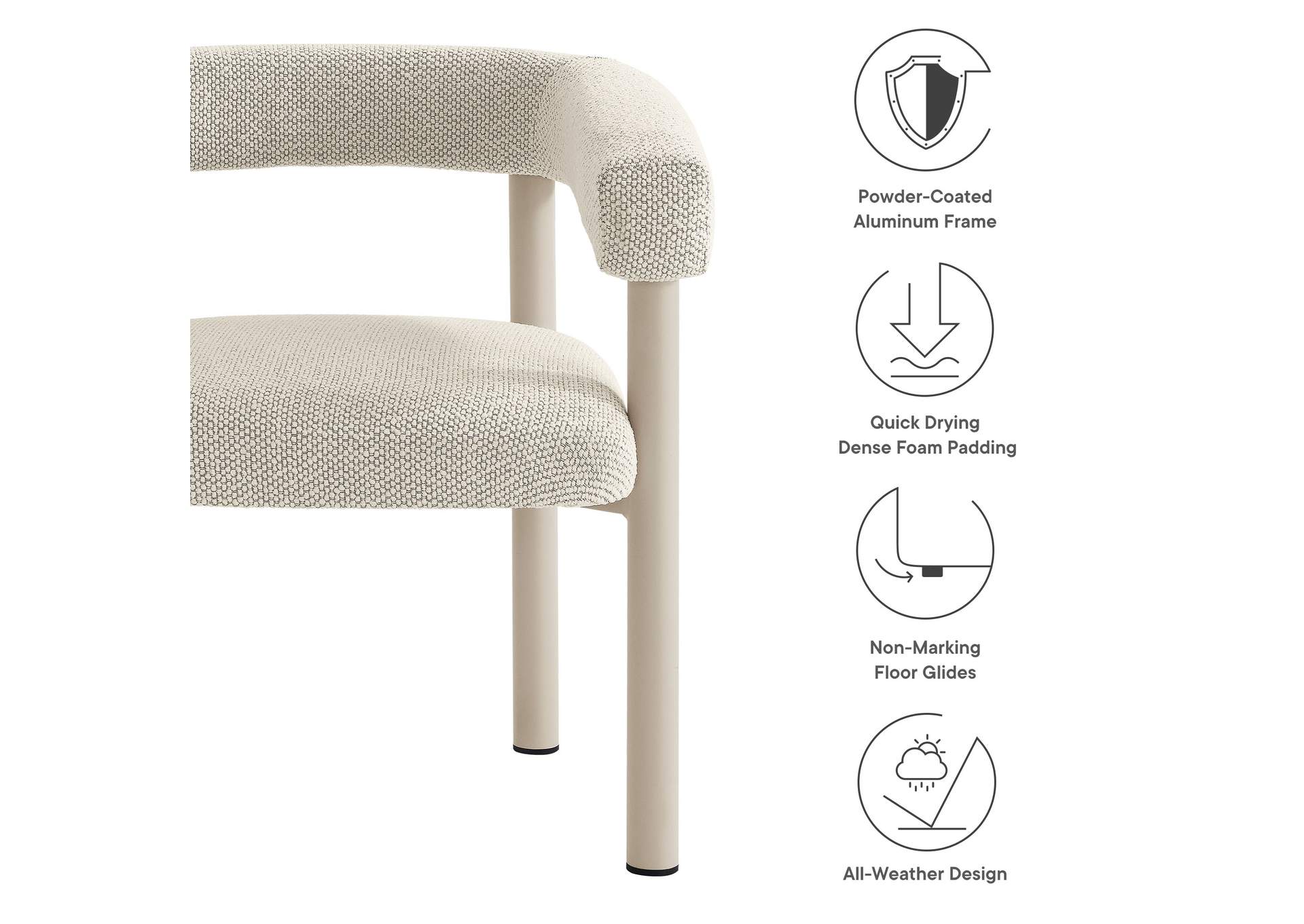 Nautica Outdoor Patio Aluminum Dining Armchairs Set Of 2 By Modway image 3