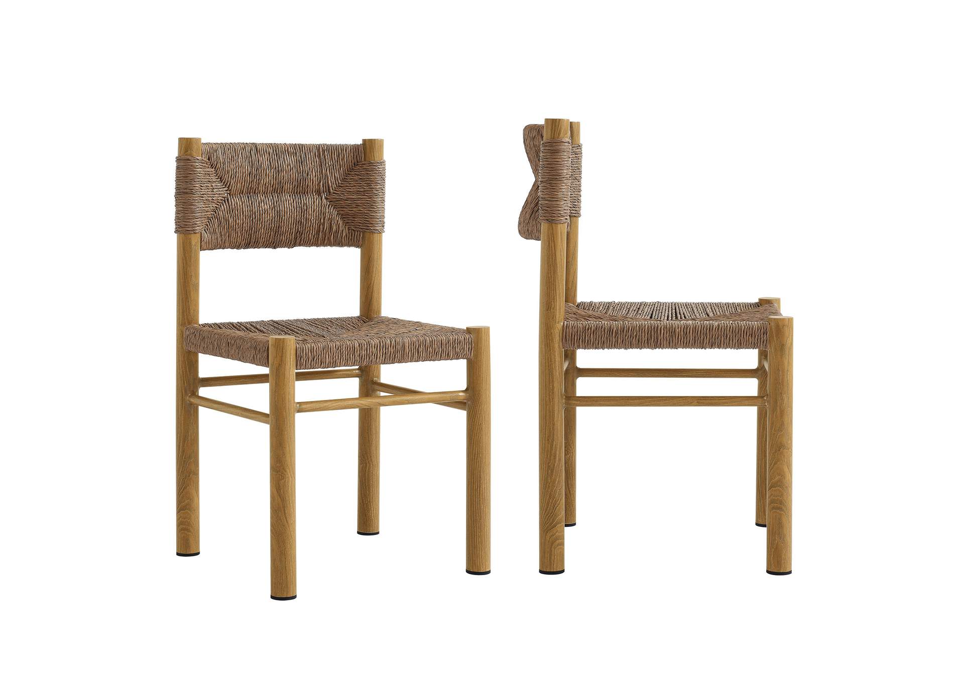 Parkland Outdoor Patio Rattan And Aluminum Dining Side Chairs Set Of 2 By Modway image 1