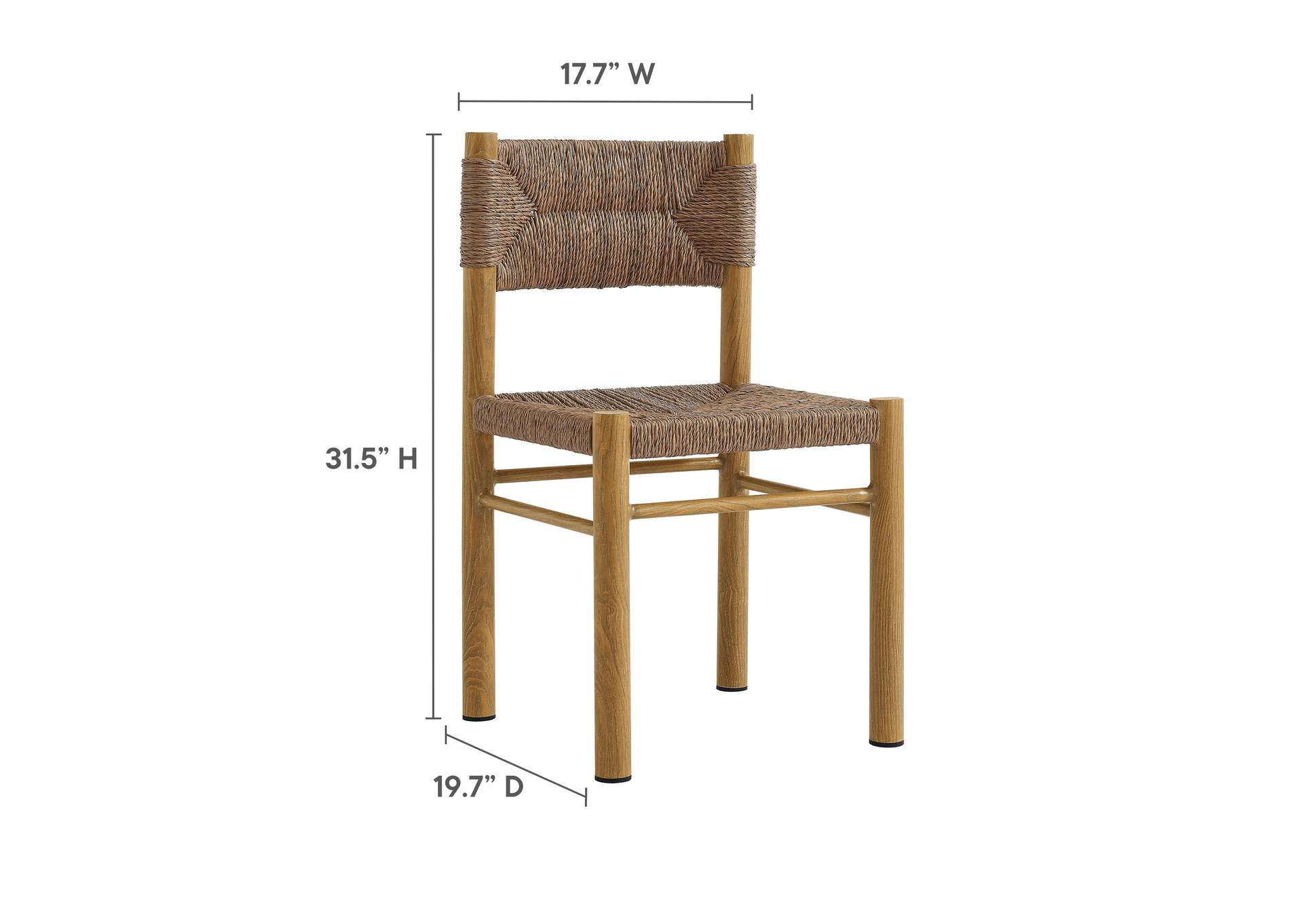 Parkland Outdoor Patio Rattan And Aluminum Dining Side Chairs Set Of 2 By Modway image 3