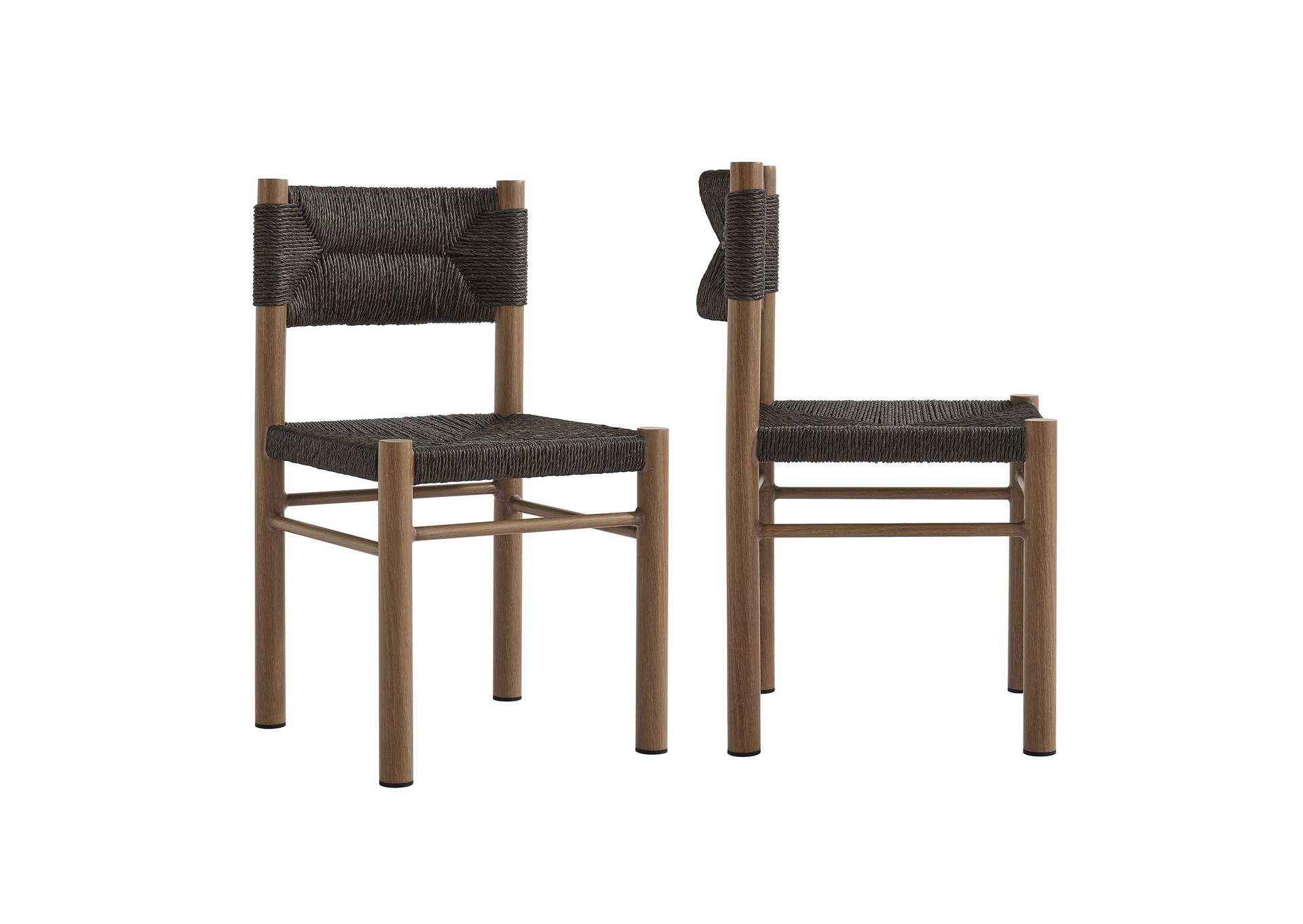 Parkland Outdoor Patio Rattan And Aluminum Dining Side Chairs Set Of 2 By Modway image 1