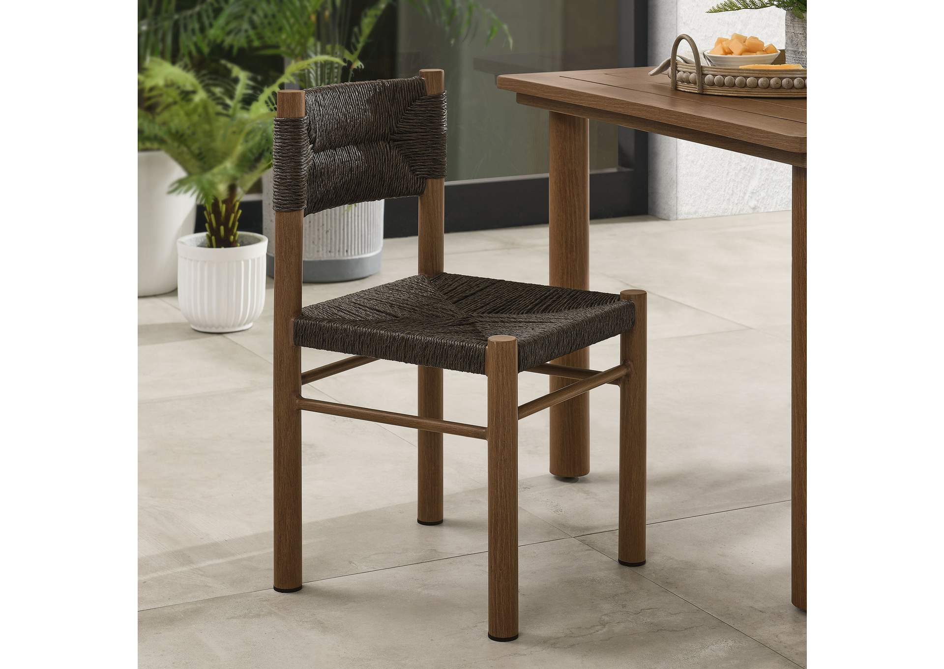 Parkland Outdoor Patio Rattan And Aluminum Dining Side Chairs Set Of 2 By Modway image 11