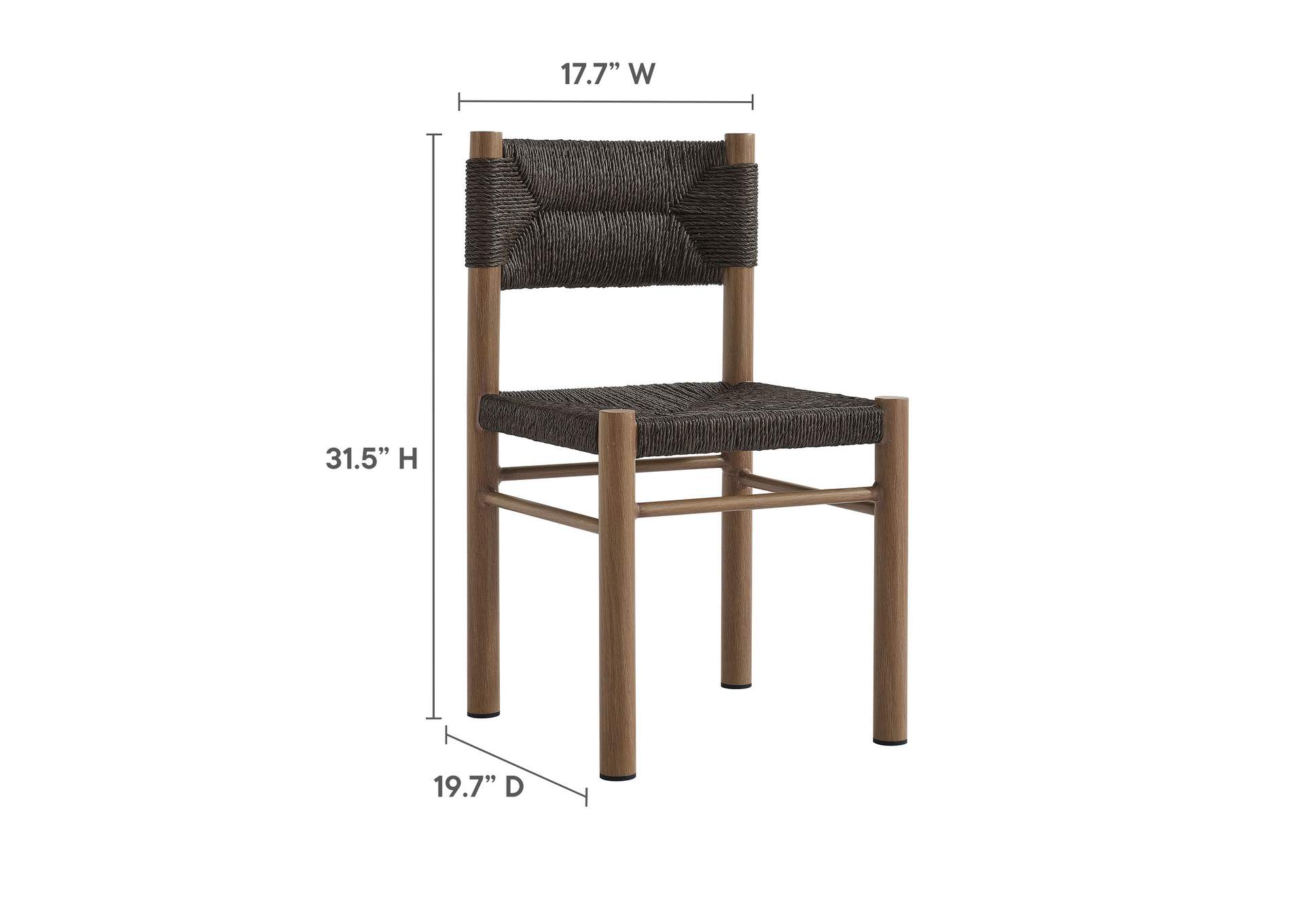 Parkland Outdoor Patio Rattan And Aluminum Dining Side Chairs Set Of 2 By Modway image 4