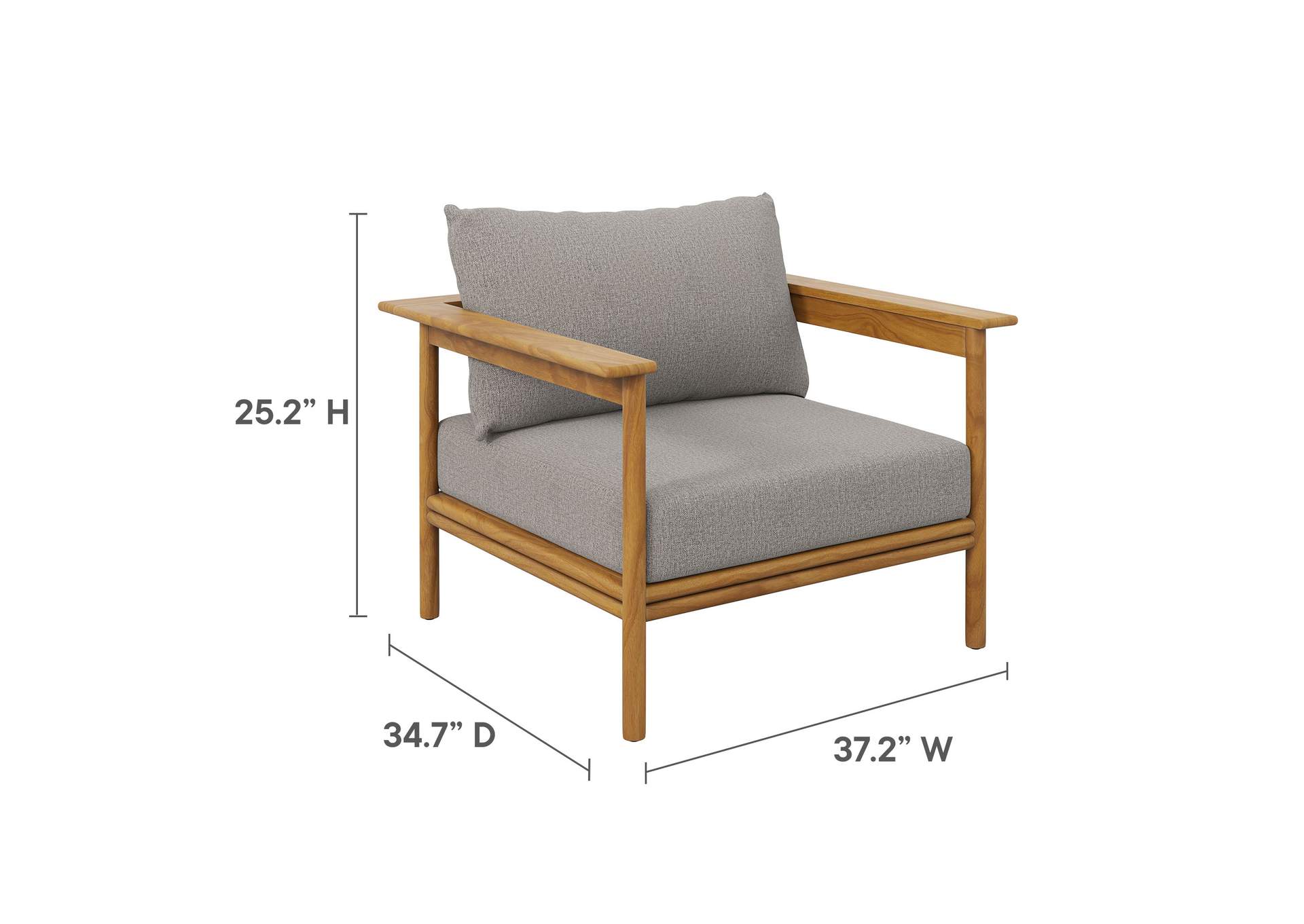 Wren Outdoor Patio Teak Wood Armchair By Modway image 4