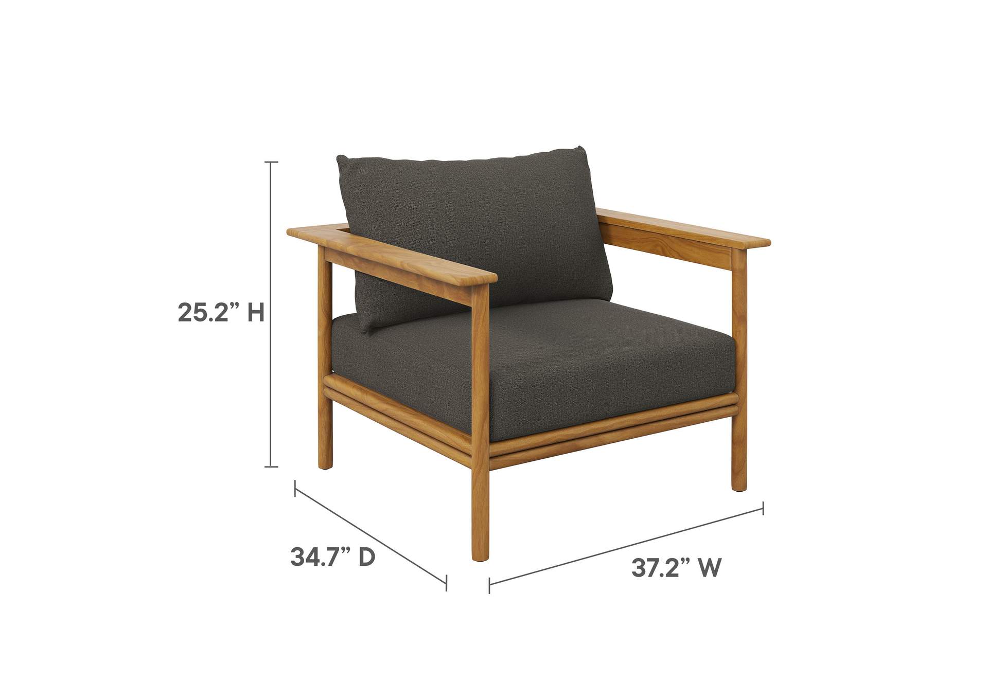 Wren Outdoor Patio Teak Wood Armchair By Modway image 4