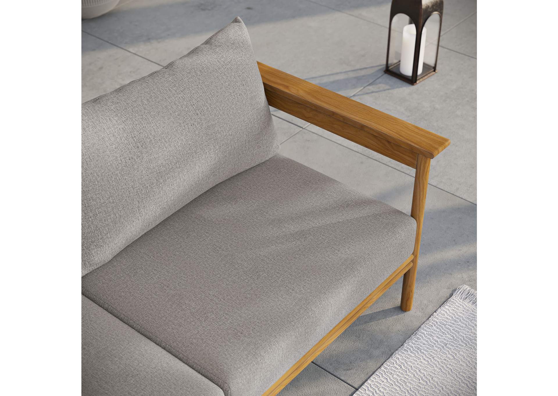 Wren Outdoor Patio Teak Wood Sofa By Modway image 11