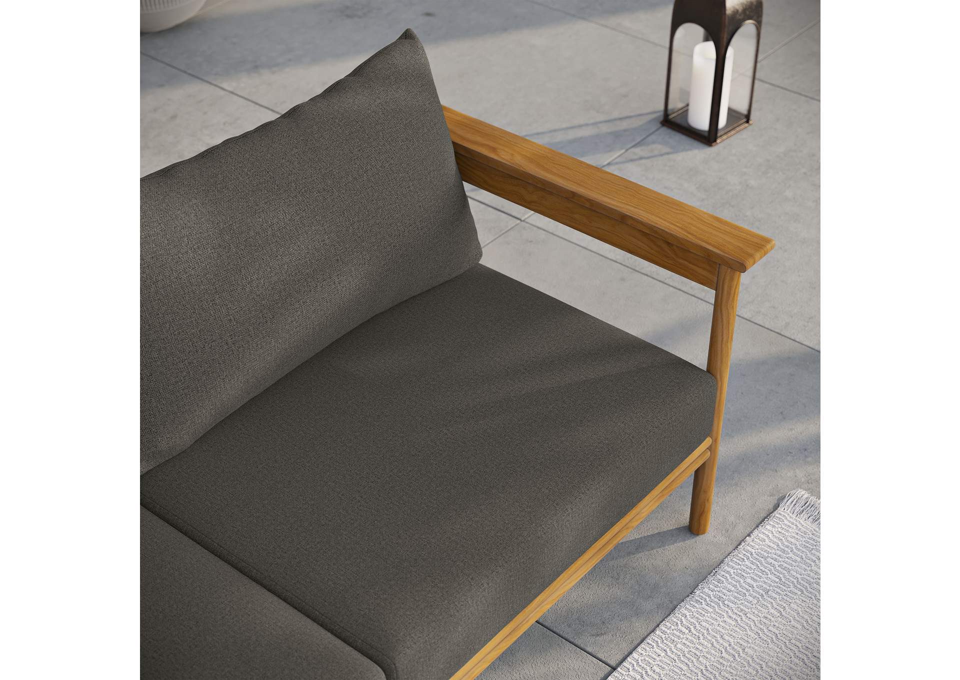 Wren Outdoor Patio Teak Wood Sofa By Modway image 11