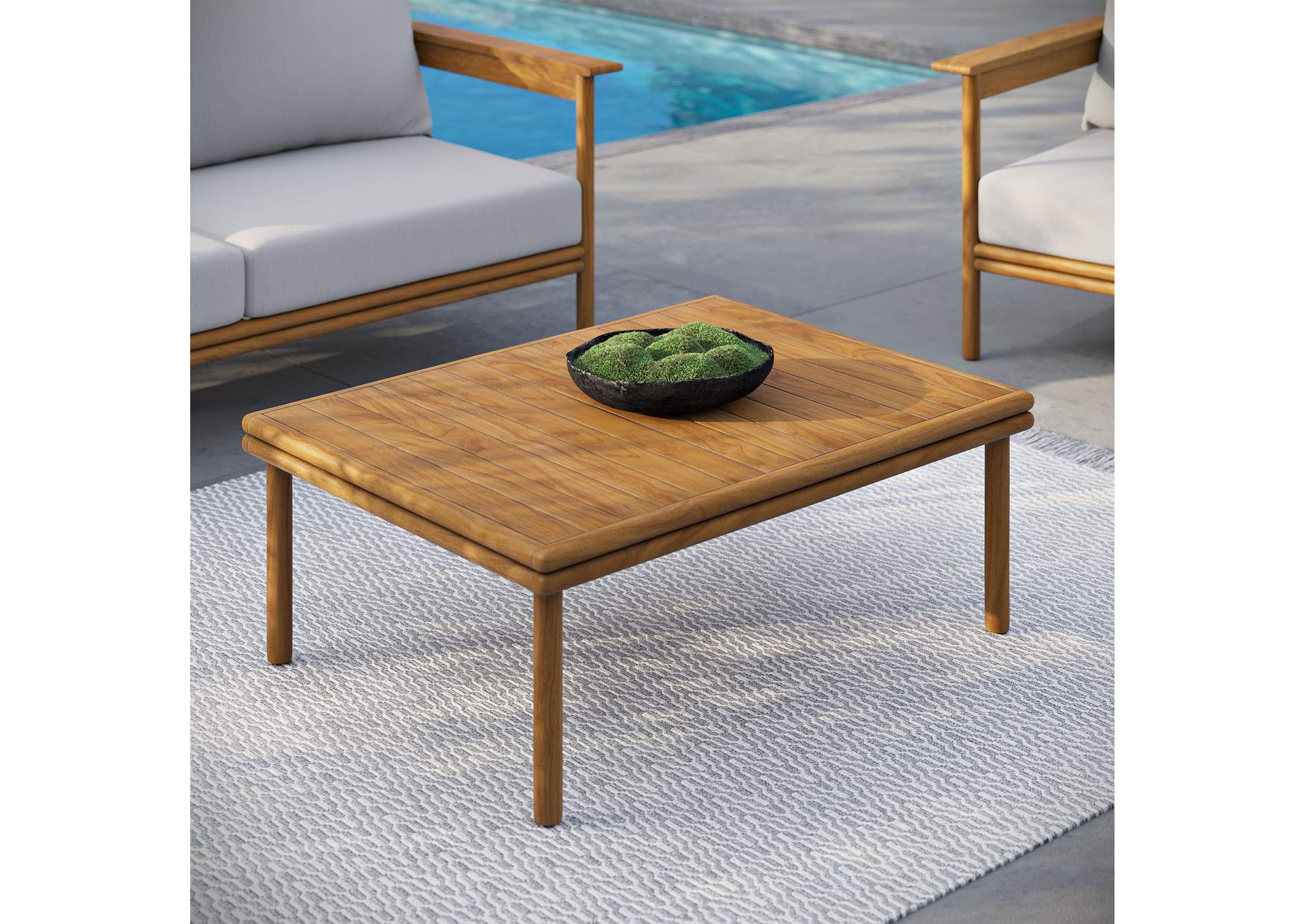 Wren Outdoor Patio Teak Wood Coffee Table By Modway image 8