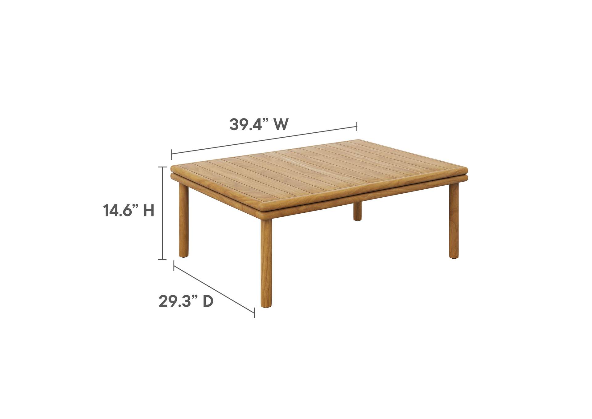 Wren Outdoor Patio Teak Wood Coffee Table By Modway image 4