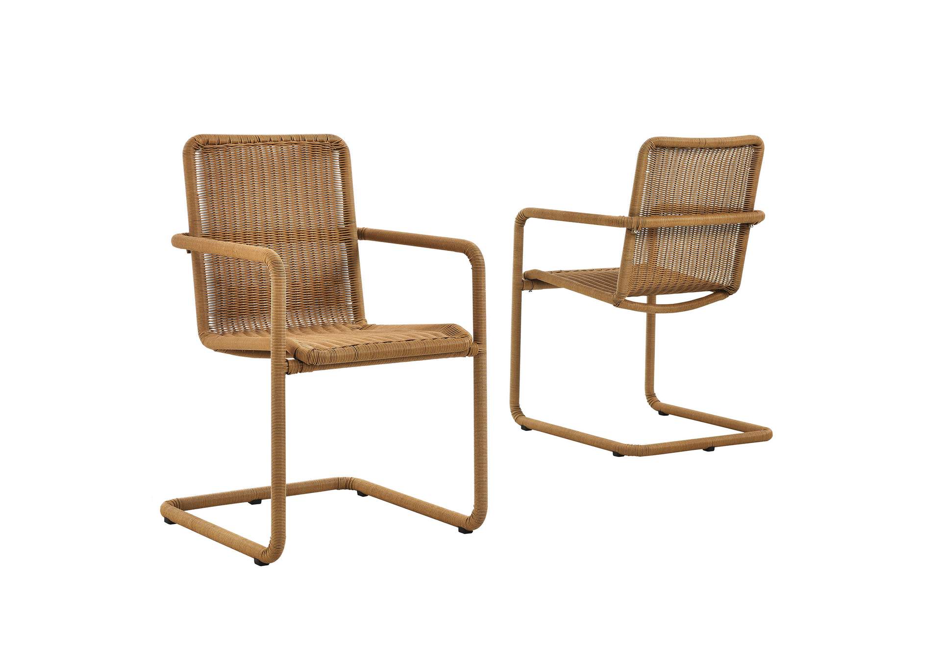 Abacus Outdoor Patio Wicker Dining Chairs Set Of 2 By Modway image 1