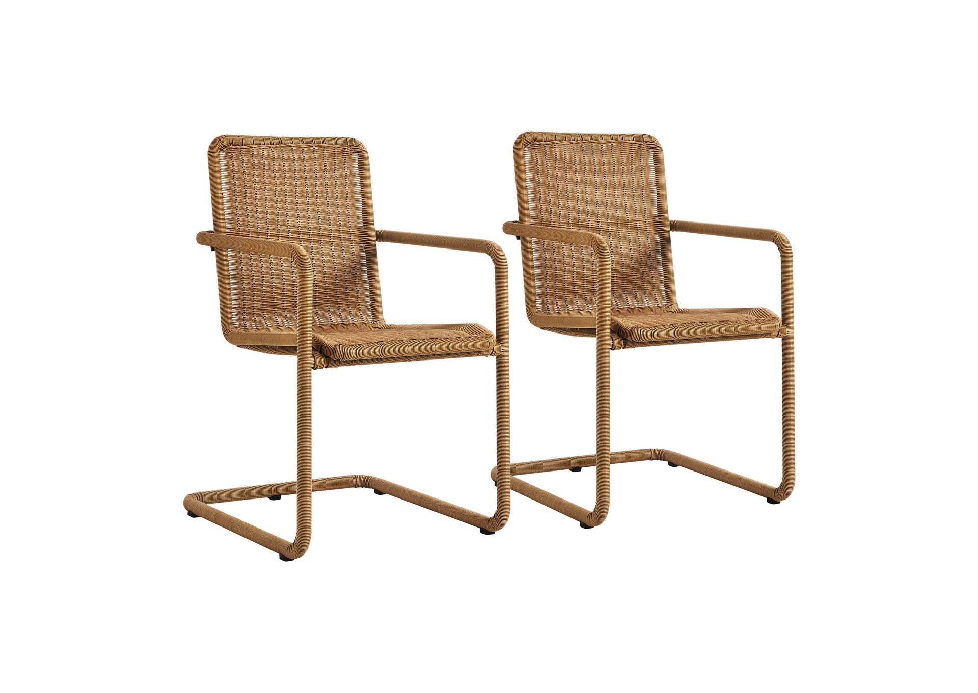 Abacus Outdoor Patio Wicker Dining Chairs Set Of 2 By Modway image 5