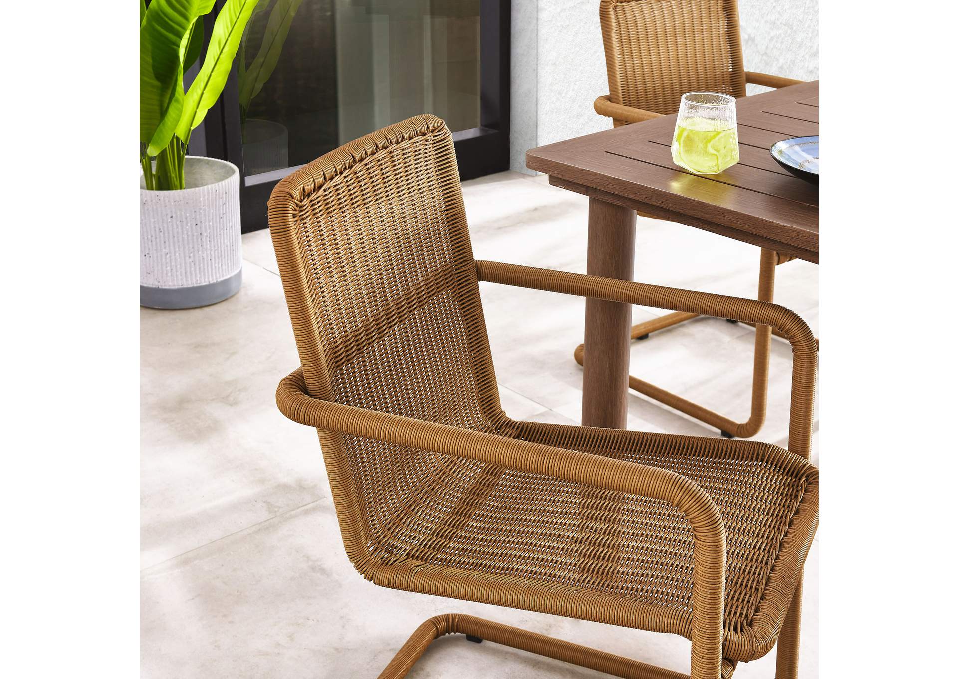 Abacus Outdoor Patio Wicker Dining Chairs Set Of 2 By Modway image 11
