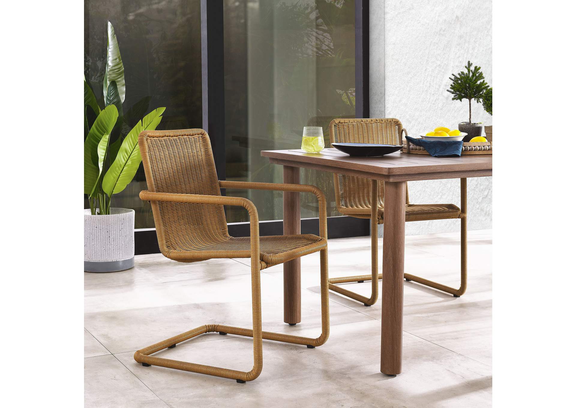 Abacus Outdoor Patio Wicker Dining Chairs Set Of 2 By Modway image 10