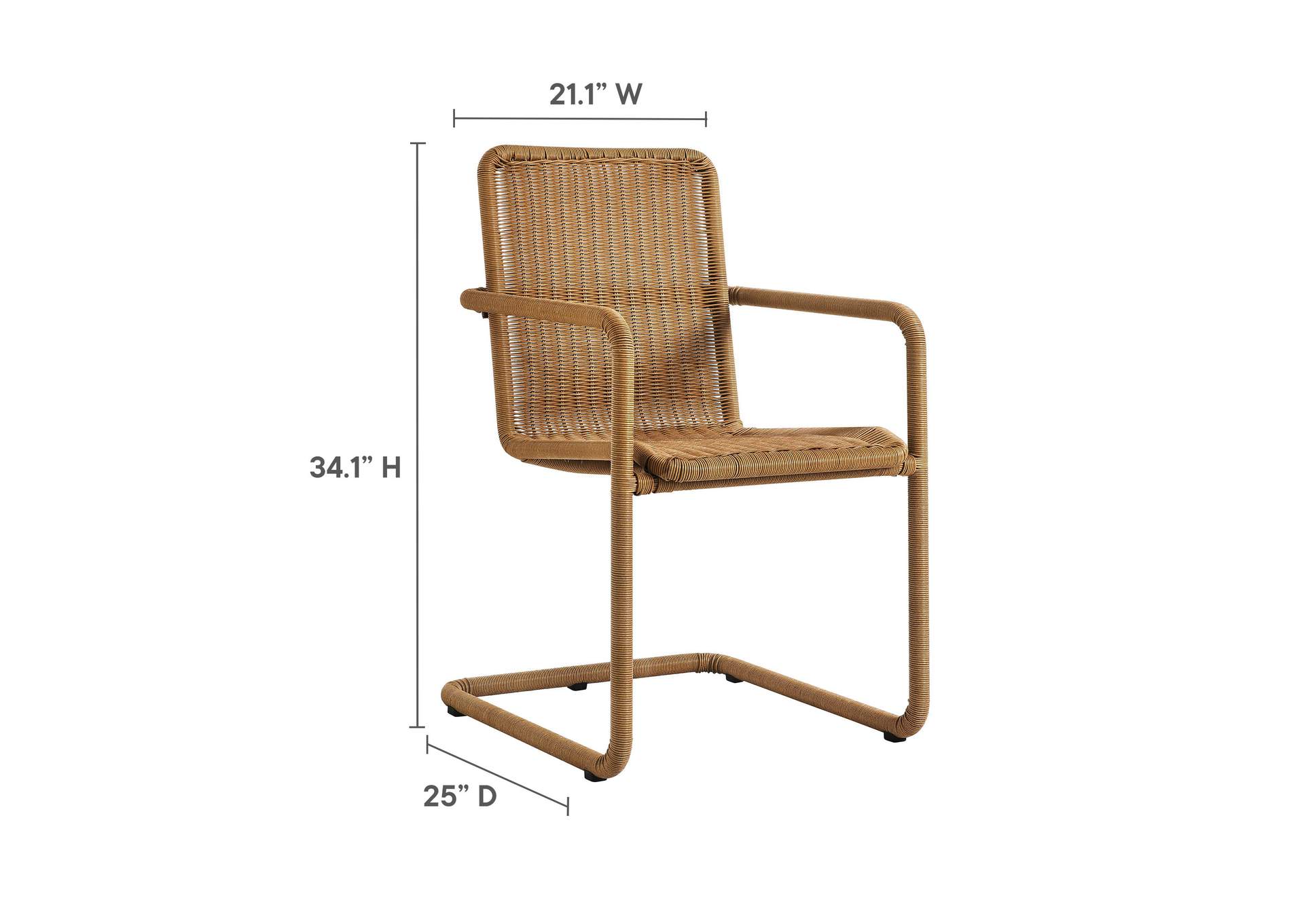 Abacus Outdoor Patio Wicker Dining Chairs Set Of 2 By Modway image 4