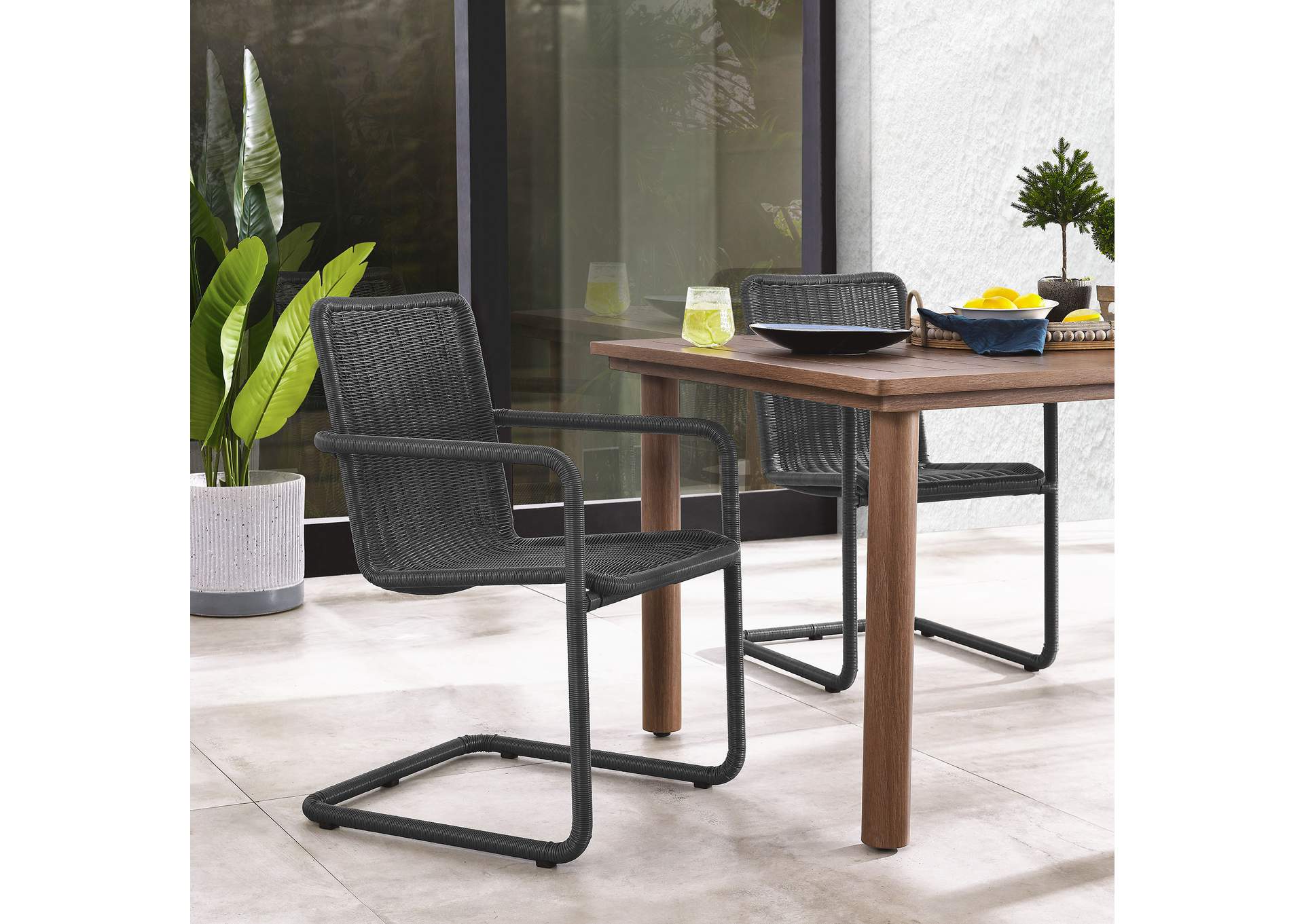 Abacus Outdoor Patio Wicker Dining Chairs Set Of 2 By Modway image 10